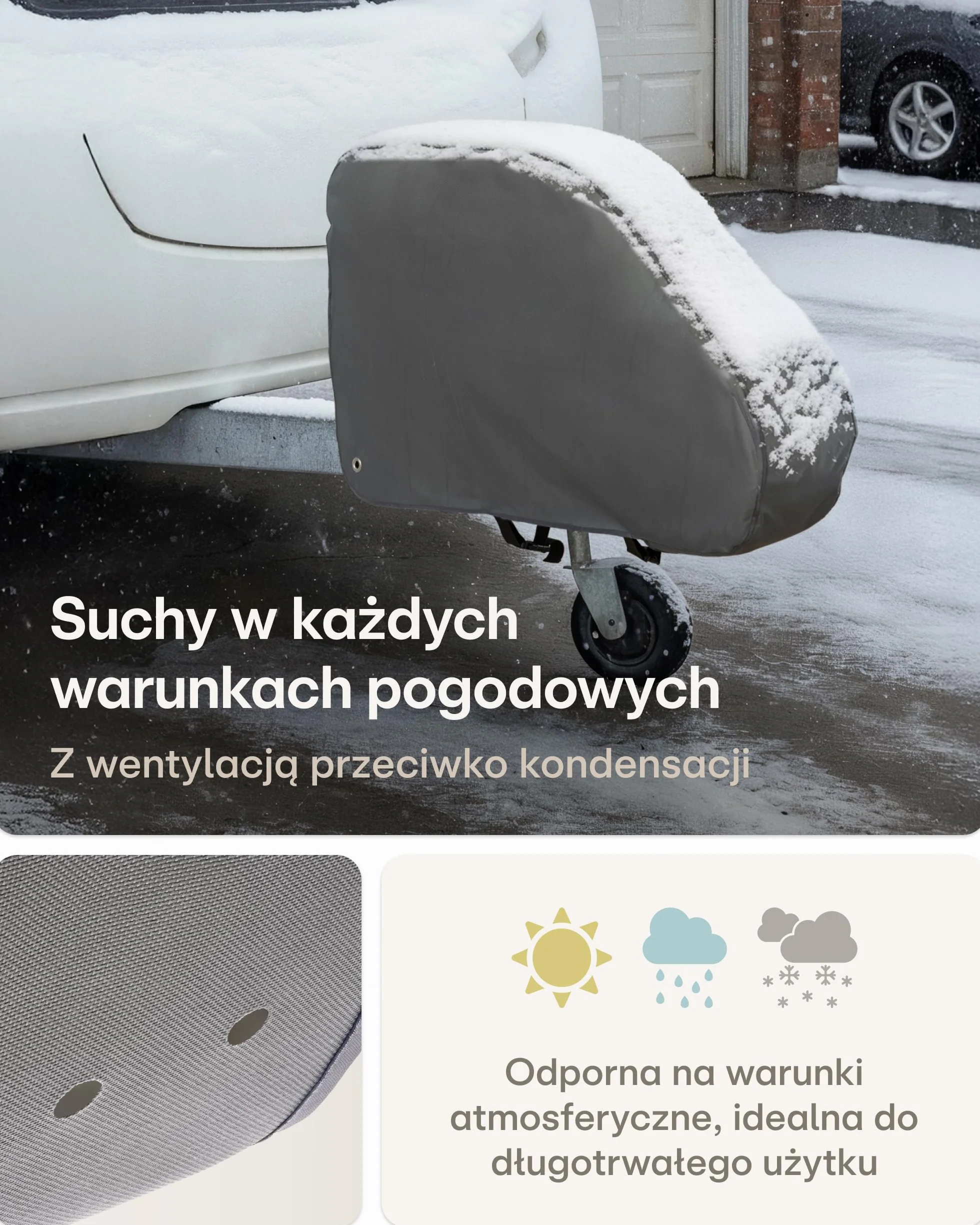 Praknu Pokrowiec na Dyszel Przyczepy Kempingowej – Extra Gruby – Trwała Ochrona Przed Warunkami Pogodowymi – Wodoodporny i Odporny na UV