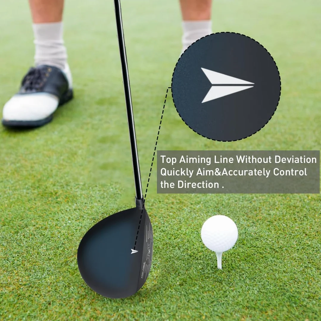 MAZEL Tytanowy kierowca golfowy dla mężczyzn 460 cm³ praworęczny, konstrukcja czołowa kubka premium maksymalizuje odległość piłki