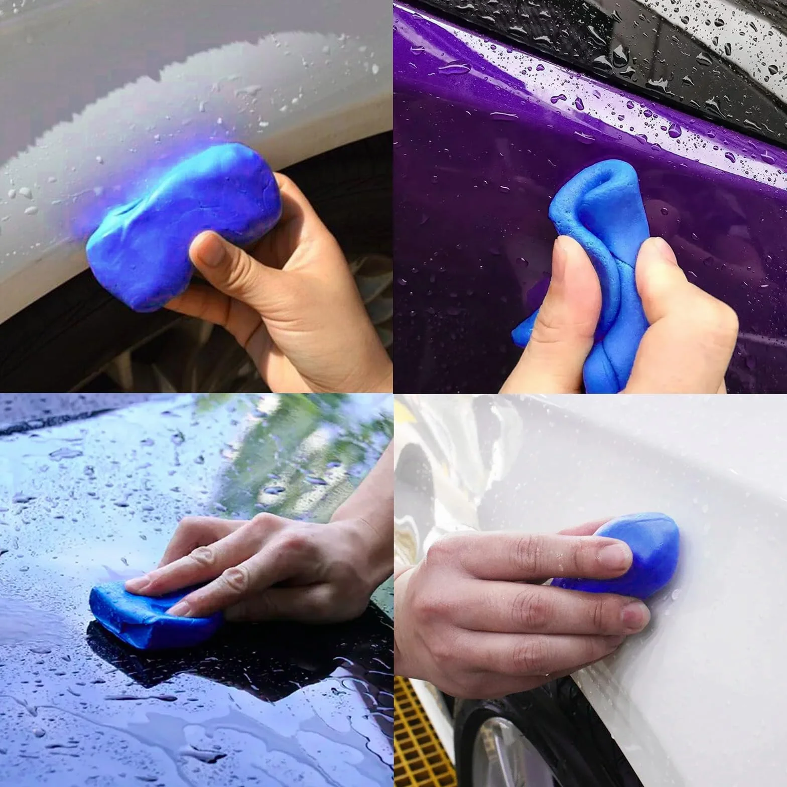 Glina do czyszczenia samochodu, 3 sztuki gliny samochodowej, glina do czyszczenia, Car Clay Bar, glina do czyszczenia lakieru do pielęgnacji lakieru, do usuwania pyłu przemysłowego, rdzy lotnej i