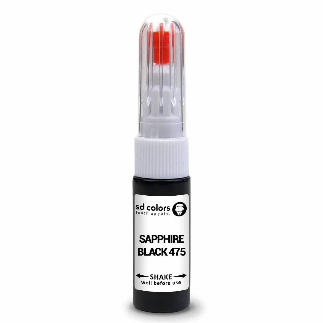 SD COLORS SAPPHIRE CZARNY 475 kompatybilny z BMW New Touch Up Paint Pen zestaw naprawczy 7 ml pędzel do skrobania CHIP KOLOR CODE 475 SAPPHIRE CZARNY