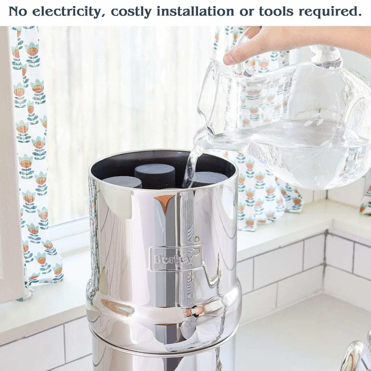 Berkey travel 5,6L grawitacyjny system filtracji wody ze stali nierdzewnej AISI 304 z 2 czarnymi elementami oczyszczającymi berkey