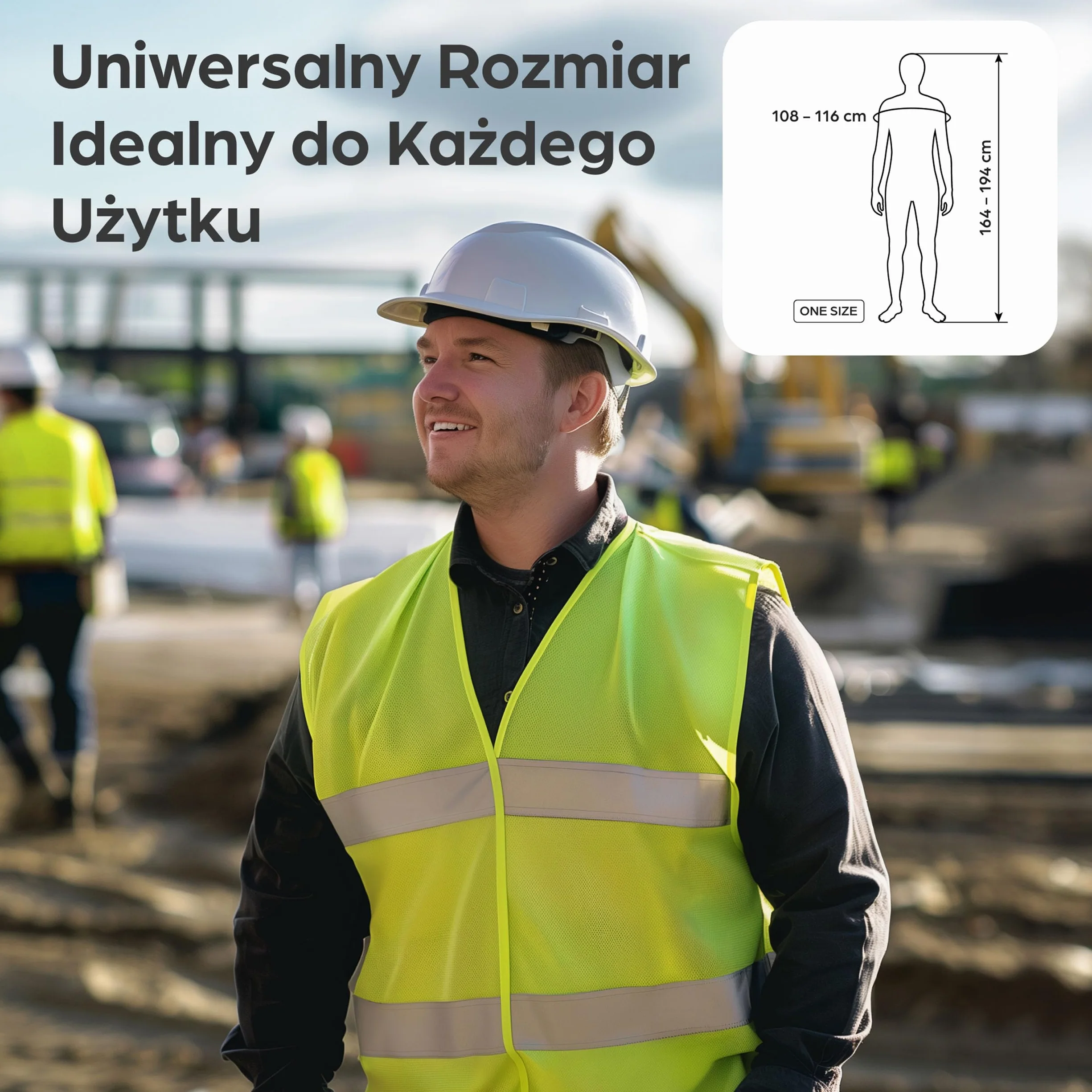 Zestaw 4 Kamizelek Odblaskowych z Torbą – Certyfikowane według EN ISO 20471, Ważne w Całej Europie – Idealne do Samochodu, na Budowę - Uniwersalny Rozmiar - Żółty
