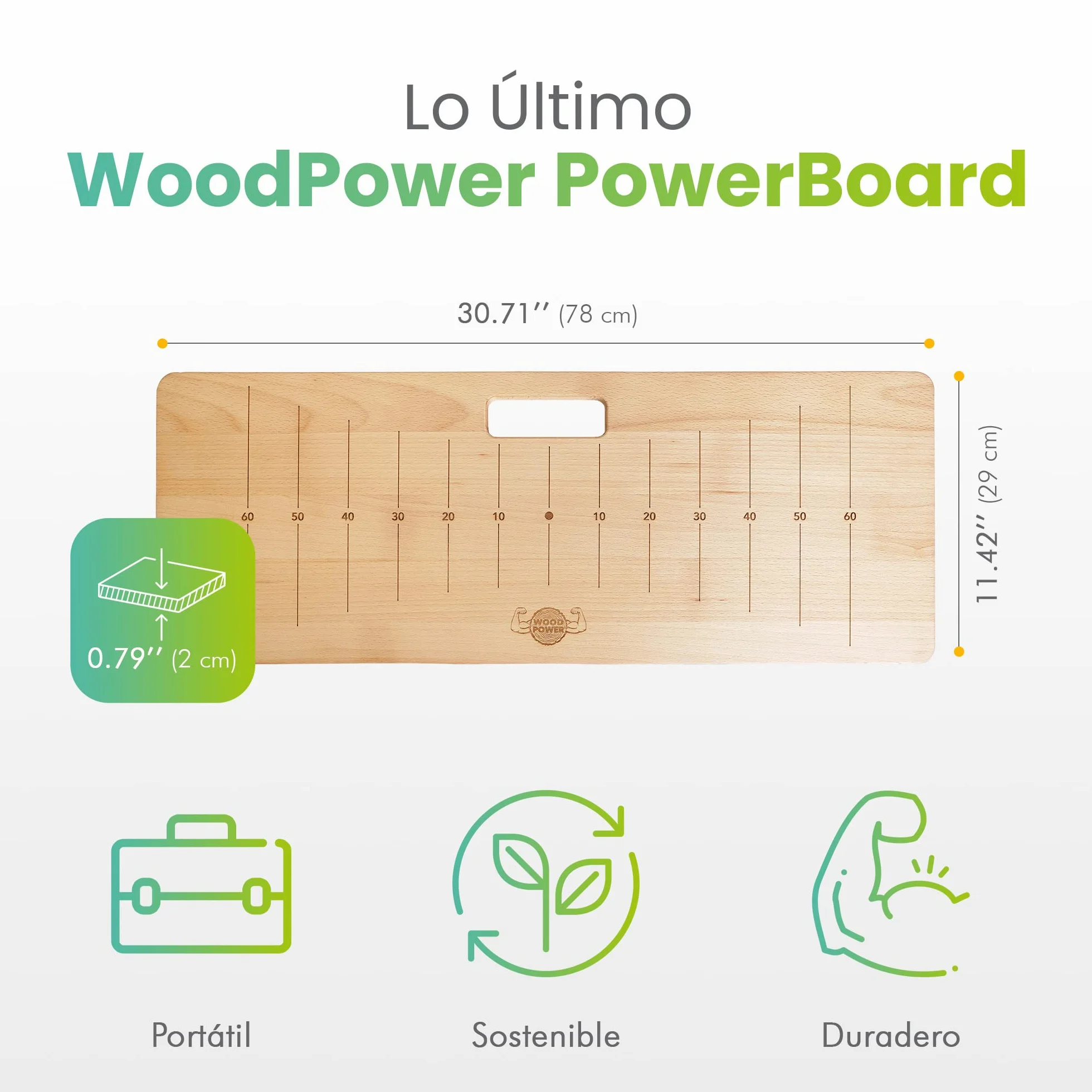 woodpower® PowerBoard: deska do ćwiczeń pod ręką, idealna i komfortowa pozycja dłoni podczas treningu stojącego na ręce, do gimnastyki, jogi, fitnessu, akrobatyki i wielu innych