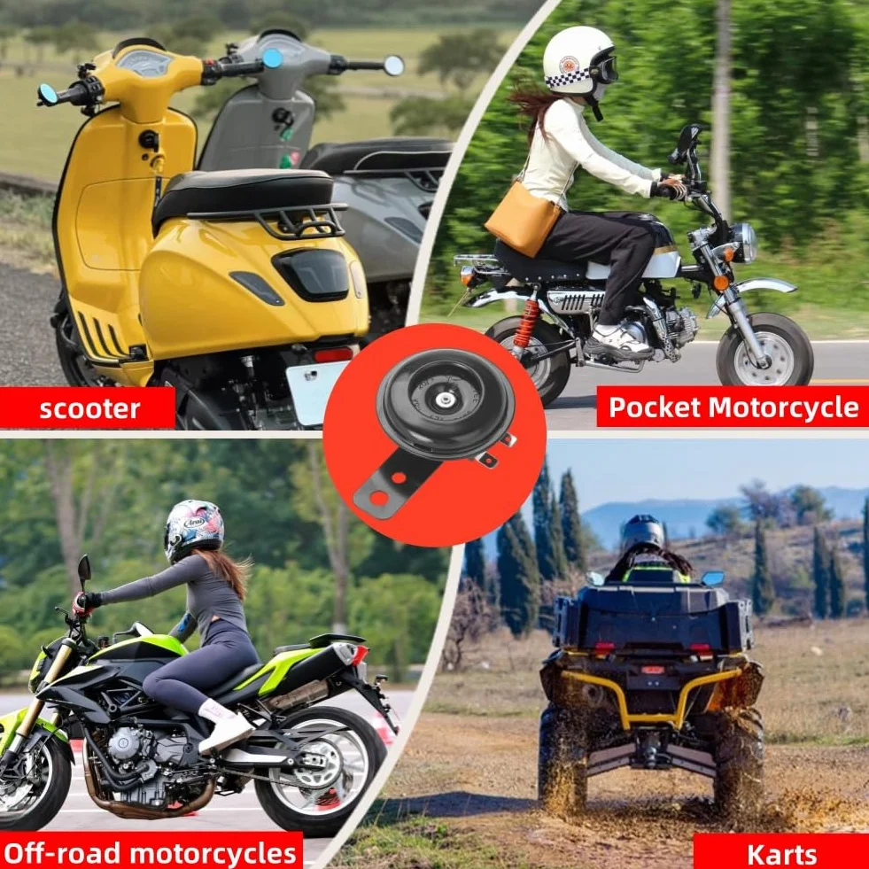 Róg samochodowy, uniwersalny klakson motocyklowy 12V, 12V, mocny klakson motocyklowy, trąbka samochodowa, potężny klakson do motocykla, skutera, pojazdu, ATV, quadu, motoru, czarnego