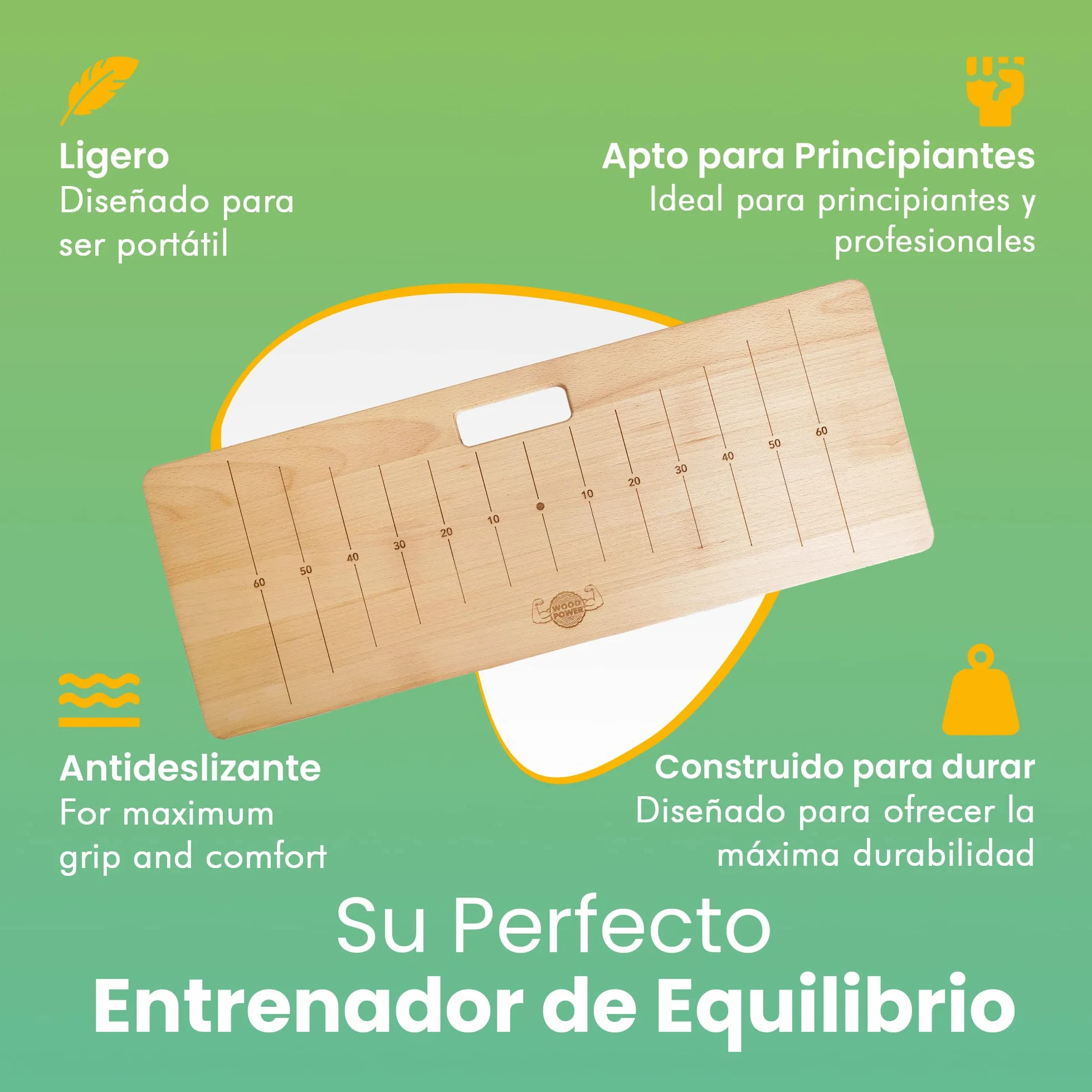 woodpower® PowerBoard: deska do ćwiczeń pod ręką, idealna i komfortowa pozycja dłoni podczas treningu stojącego na ręce, do gimnastyki, jogi, fitnessu, akrobatyki i wielu innych