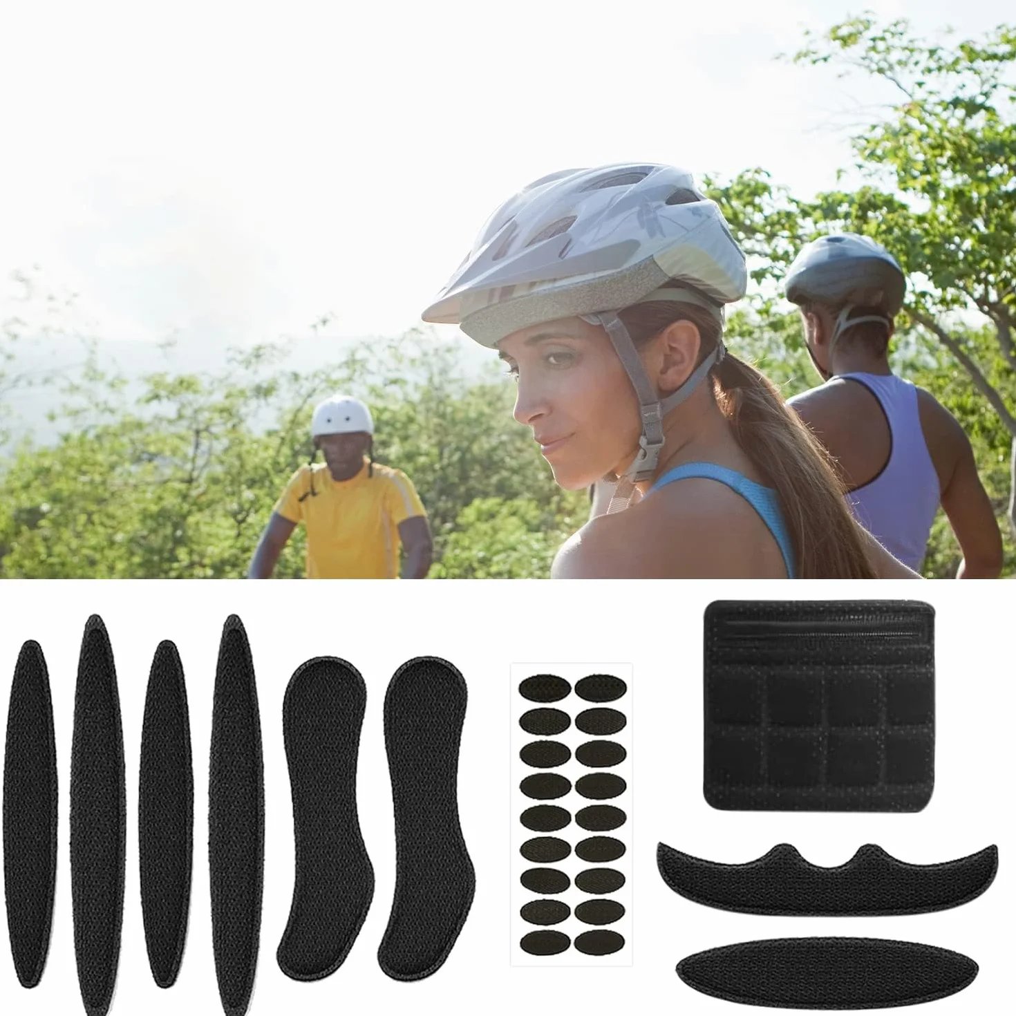 3 zestawy ochraniaczy antykolizyjnych z certyfikatem bezpieczeństwa z pianki – uniwersalne wymienne podkładki do kasków rowerowych, motocyklowych i rowerowych, komfortowe dopasowanie z ulepszoną