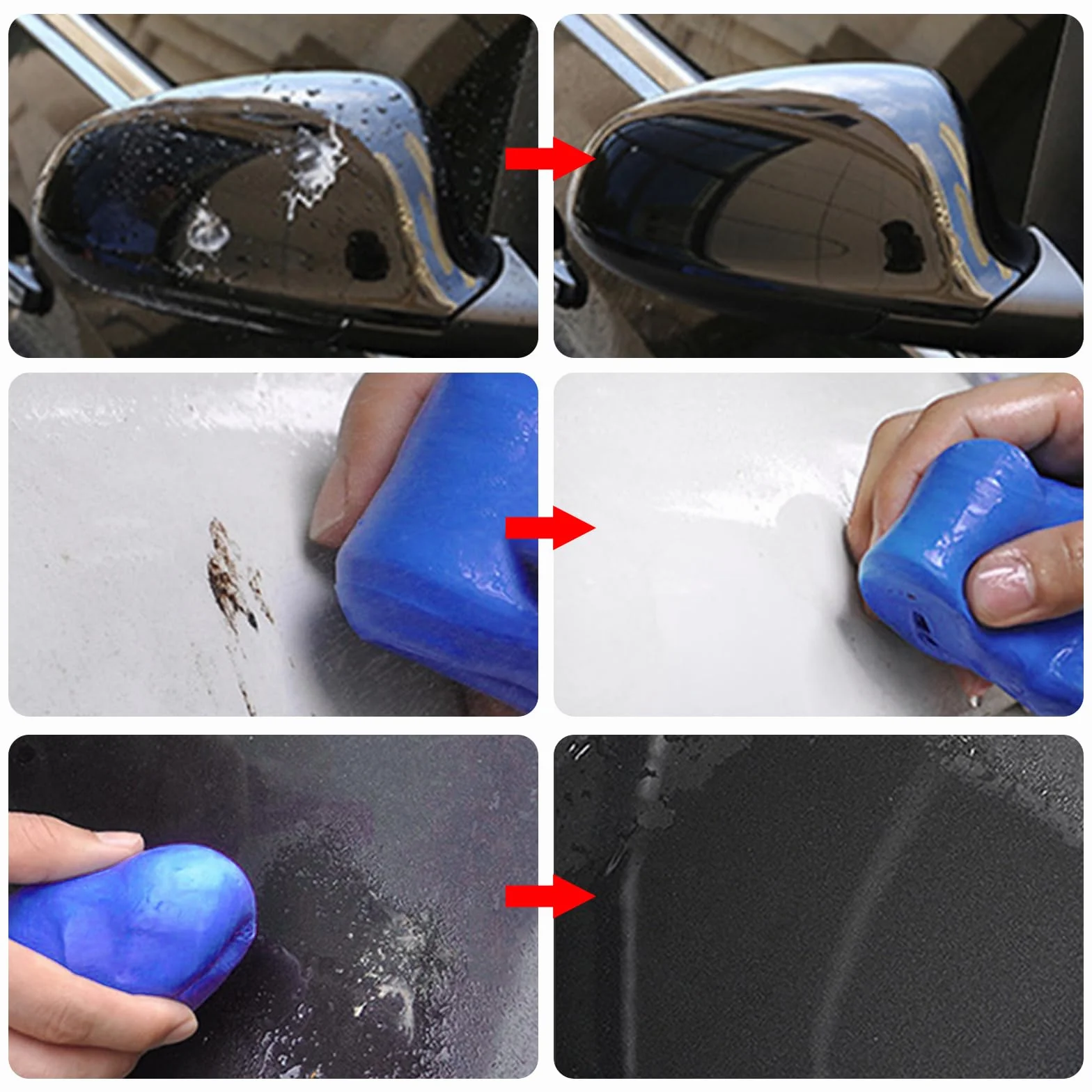 Glina do czyszczenia samochodu, 3 sztuki gliny samochodowej, glina do czyszczenia, Car Clay Bar, glina do czyszczenia lakieru do pielęgnacji lakieru, do usuwania pyłu przemysłowego, rdzy lotnej i