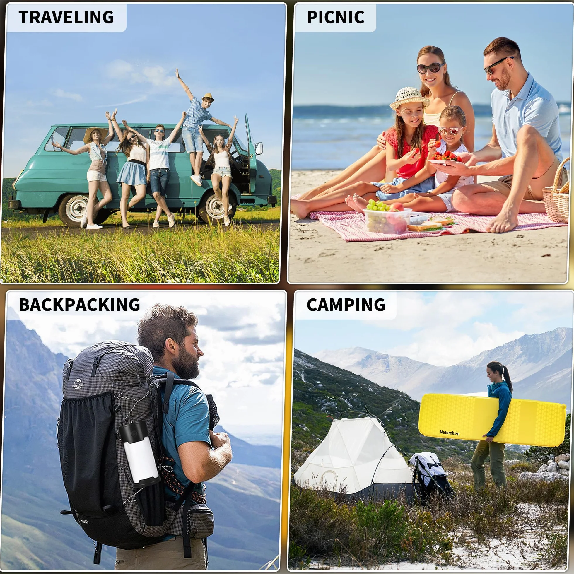 Naturehike Yugu Air Mattress samopompująca się karimata, grubość 3,5 cm, kompaktowy rozmiar po spakowaniu, lekki materac dmuchany na kemping, trekking i do uprawiania sportu