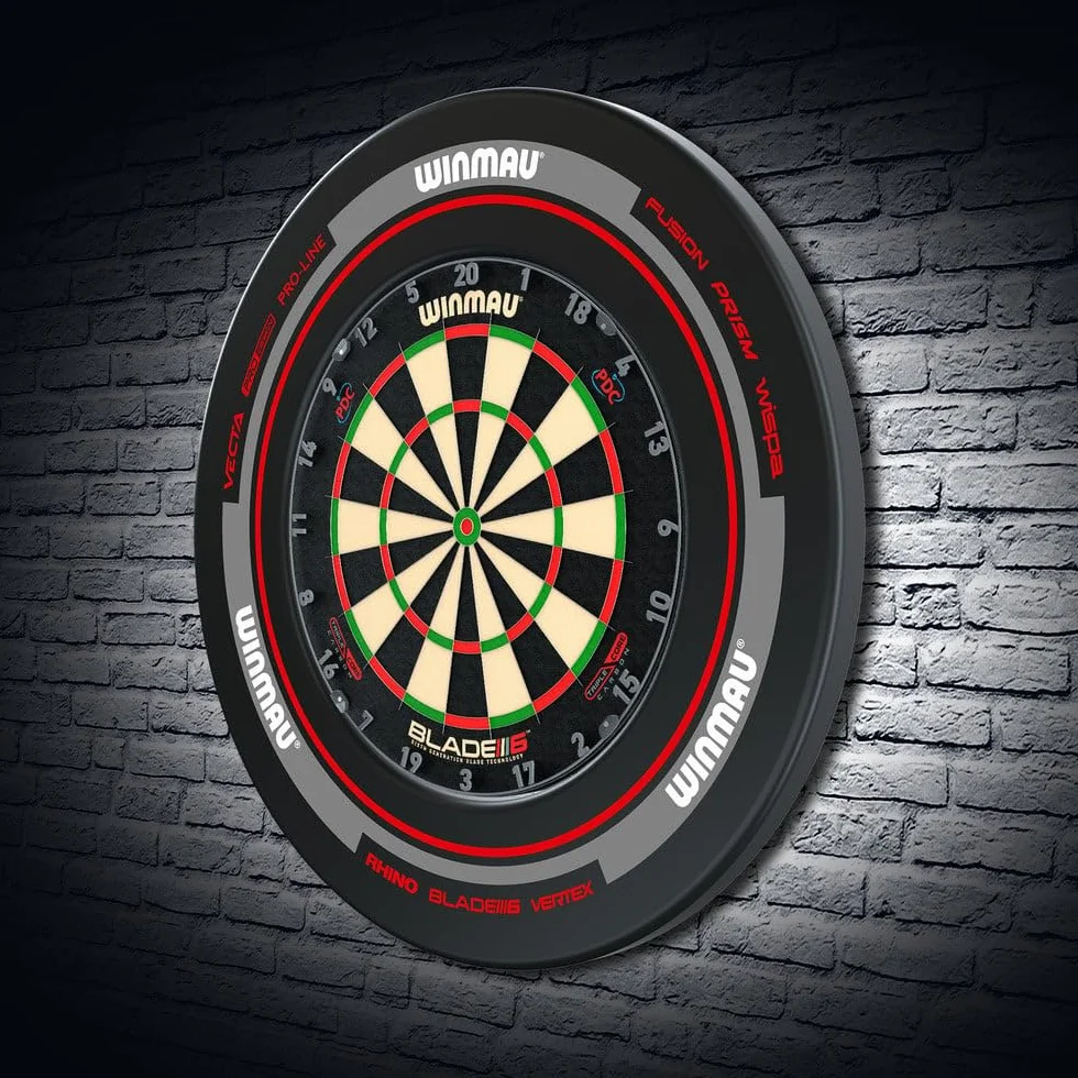 WINMAU Pierścień ochronny do tarczy do darta – Advance czarny, czerwony, biały i zielony Dart Surround