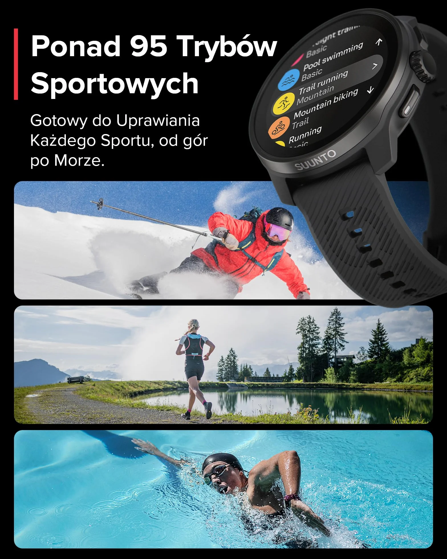 SUUNTO Race S Zegarek Biegowy z Ekranem Dotykowym Amoled, Dwuzakresowy Gps Zegarek Sportowy, Śledzenie Hrv i Snu, Plan Treningowy Oparty na Si, Bezpłatne Mapy Offline, Wodoodporność do 50M