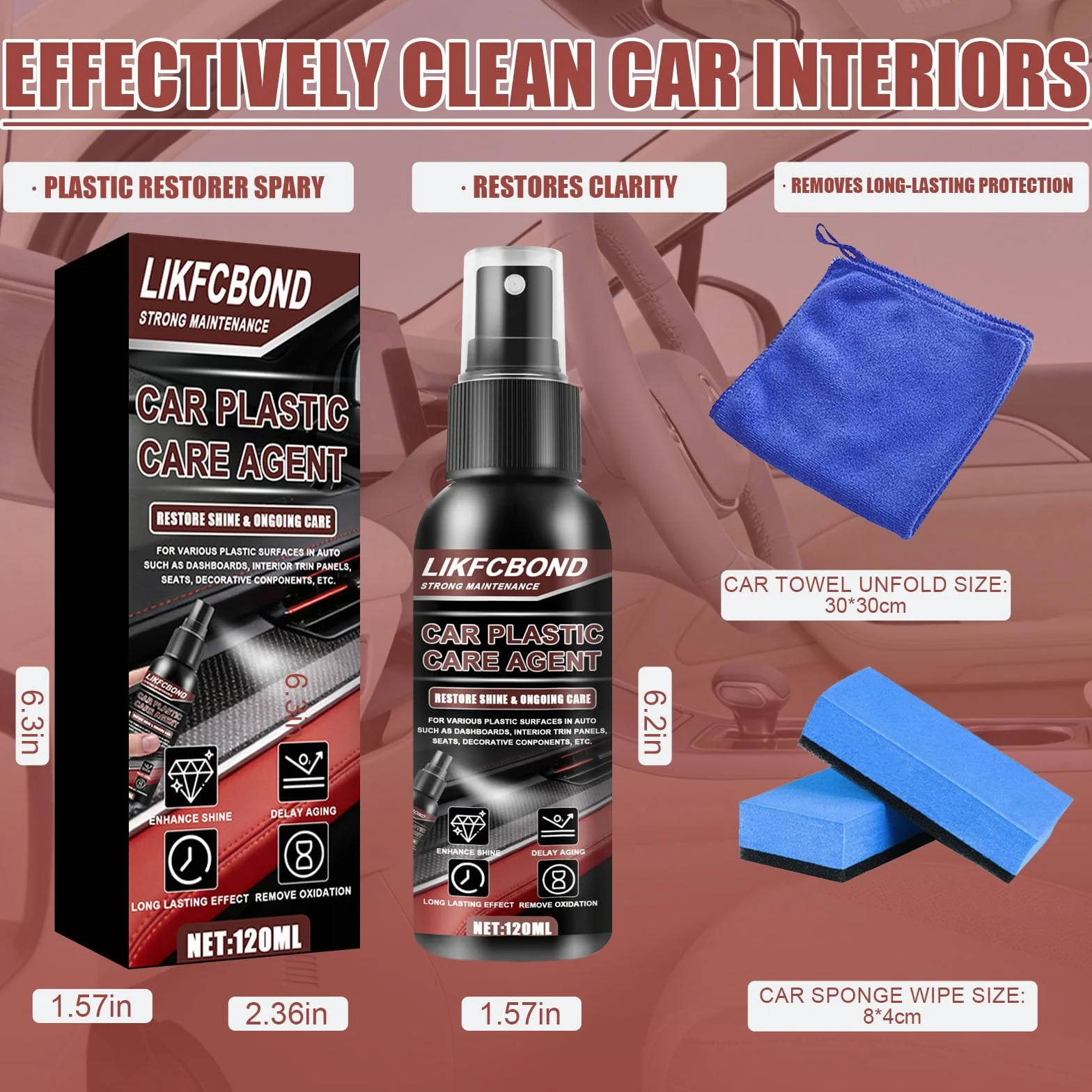Plastic Restorer, 120ML Preparat do Regeneracji Plastiku, Środek do Odnawiania Tworzyw Sztucznych, Odporność na Promieniowanie UV do Renowacji Tworzyw Sztucznych na Zewnątrz i Wewnątrz