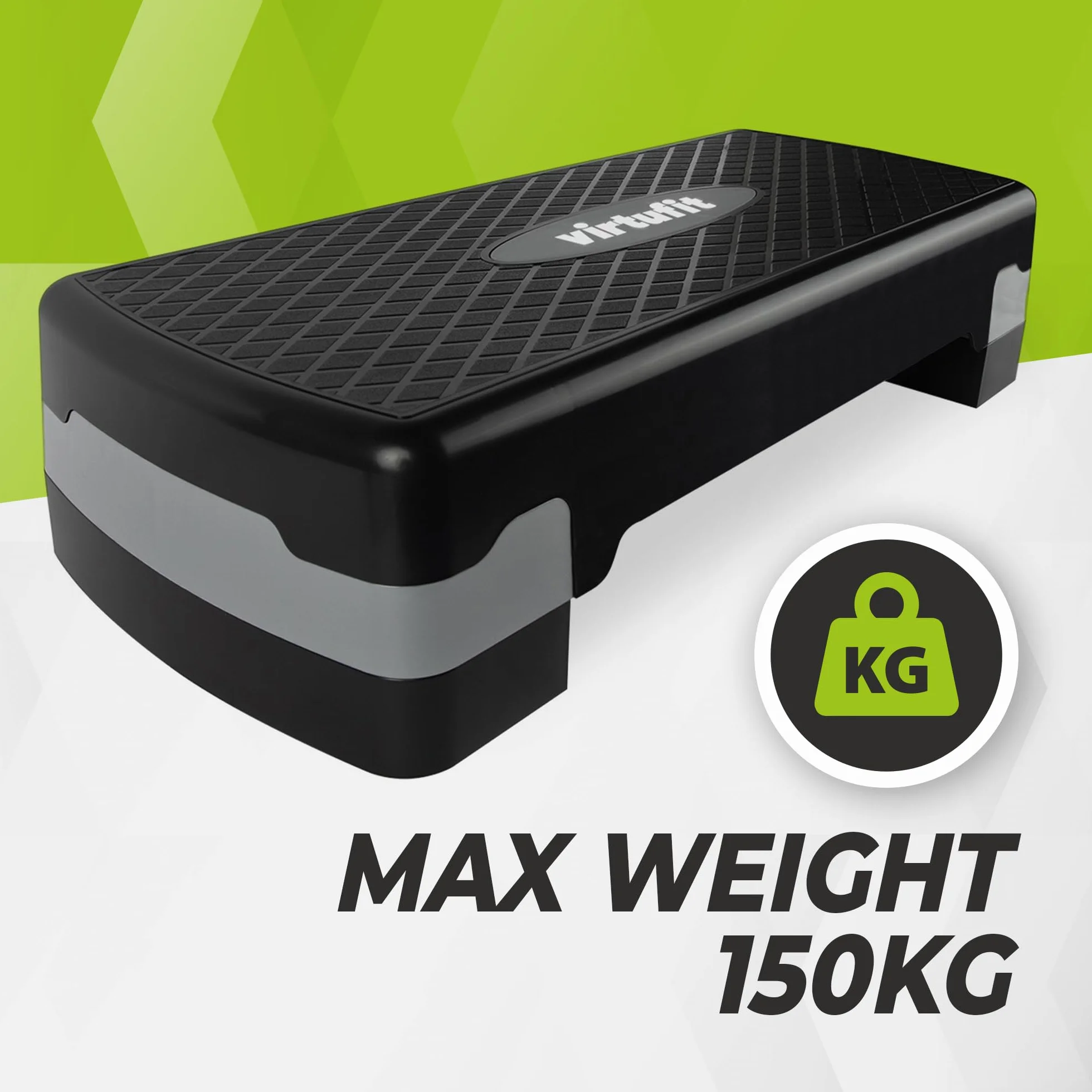 VirtuFit Essential Aerobic Fitness – stepper do domu, z regulacją wysokości i antypoślizgowy, do aerobiku, gimnastyki i fitnessu I Home Step Bench