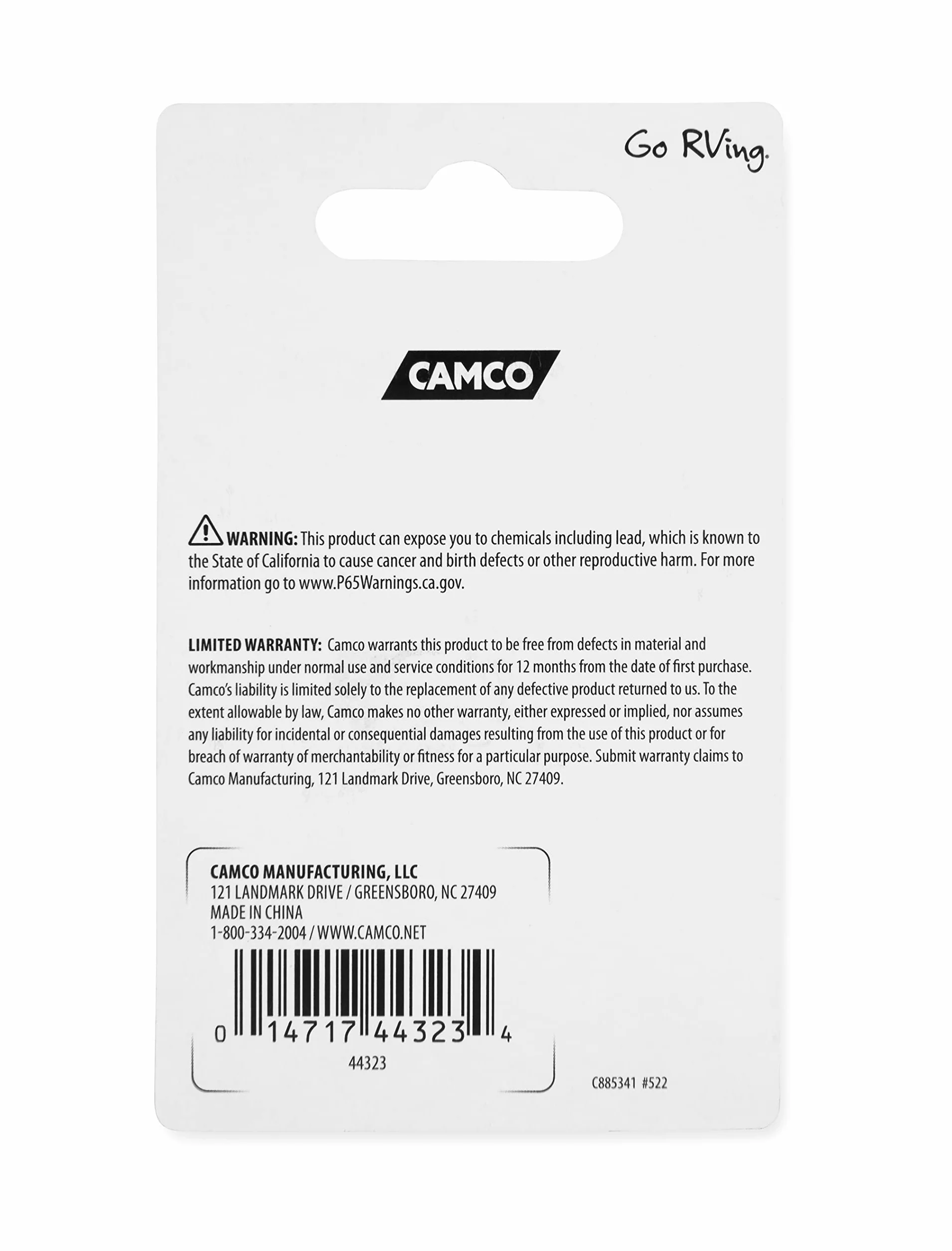 Camco 44323 7/20.3 cm obsługiwana kciukiem blokada krzywkowa