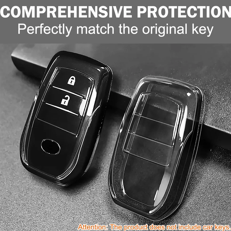 Car Key Cover Case, do Camry Land Cruiser, Sienna Venza Hilux Fortuner Highlander Tundra Corolla bZ4X Prius 4/5/6 Przyciski, Inteligentne akcesoria do kluczyków zdalnych