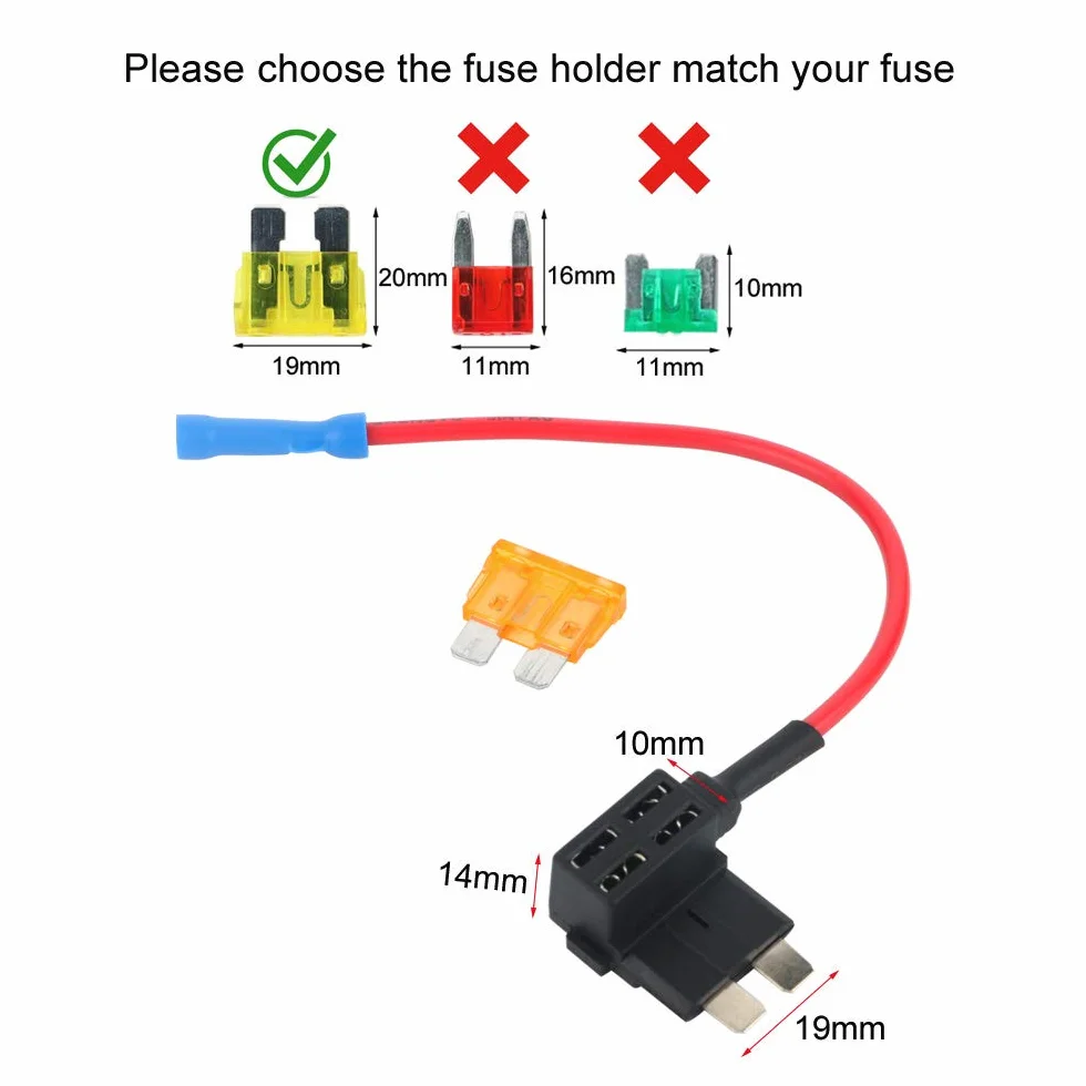 GTIWUNG Kran bezpiecznikowy 32 V, adapter bezpiecznikowy Add-a-Circuit, standardowy kran bezpiecznikowy, średni uchwyt bezpiecznika z wiązką przewodów (6 szt.)