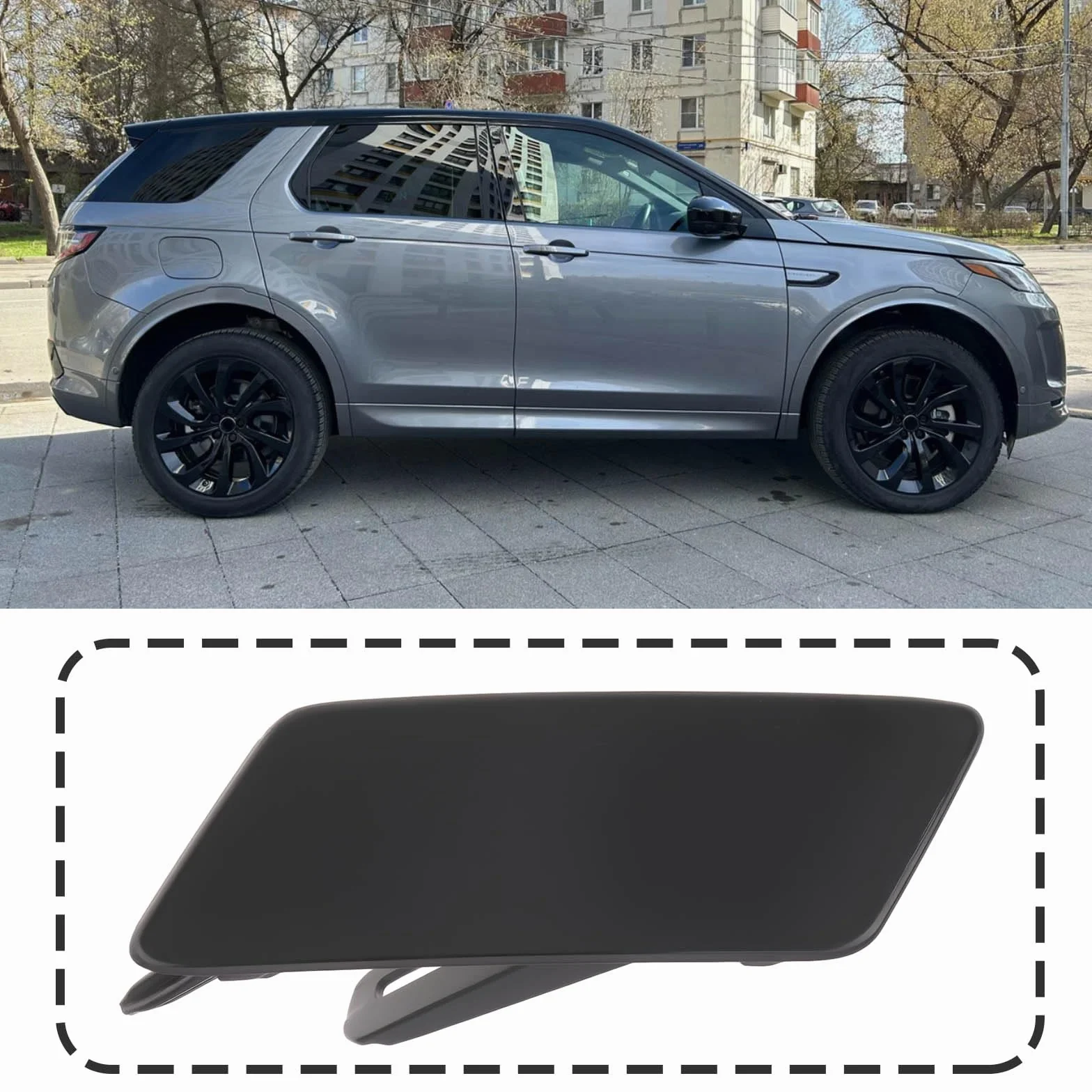SG Store LR061225 osłona spryskiwacza przedniego zderzaka samochodowego kompatybilna z Land Rover Discovery Sport 2015-2019