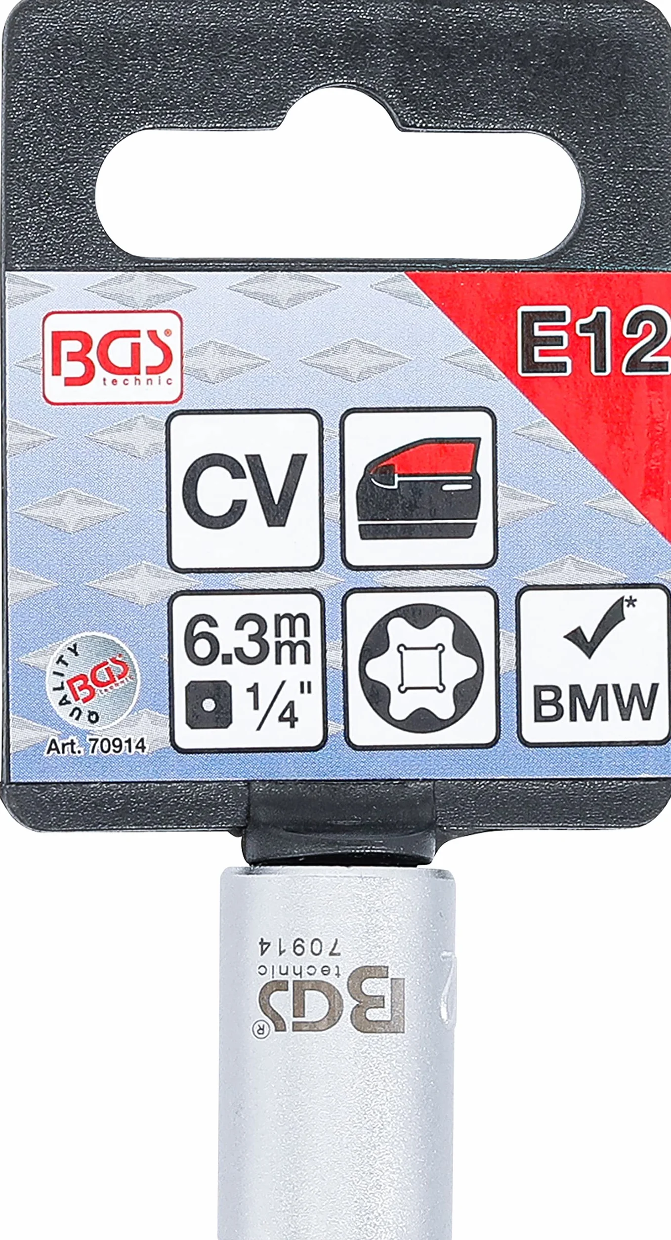 BGS 70914 Nasadka do klucza nasadowego profil E 6,3 mm (1/4") E12 do podnośników szyb BMW
