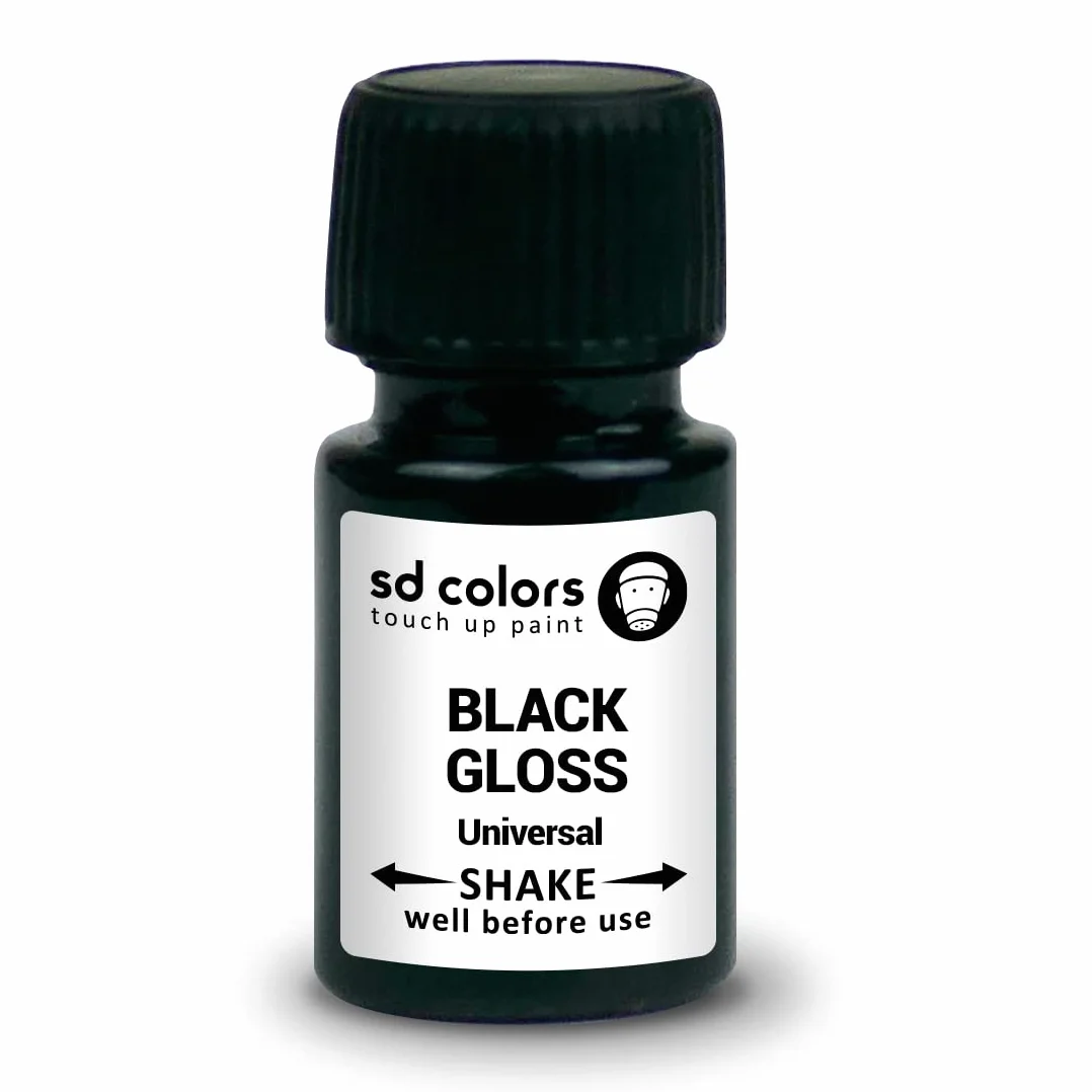 SD COLORS TOUCH UP PAINT UNIWERSALNY BŁYSZCZĄCY CZARNY 15 ml do Naprawy Kamienne Odpryski Samochód Moto Rowery Felgi aluminiowe