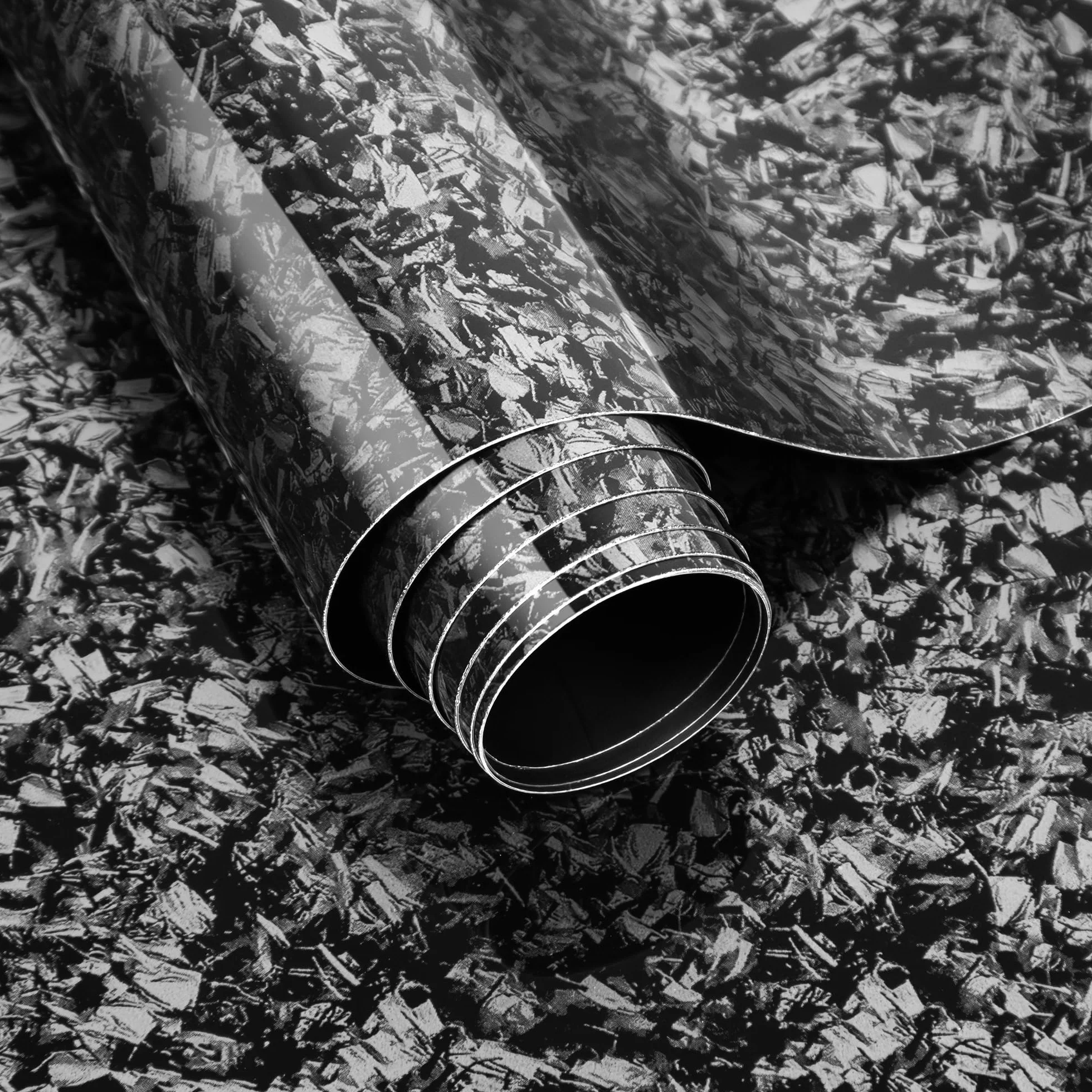 Foneso Forged Folia karbonowa, srebrna, 150 x 30 cm, folia węglowa, błyszczący, zgnieciony kamień, folia PCW, rolka winylowa do samodzielnego użycia, samoprzylepna folia samochodowa z winylu