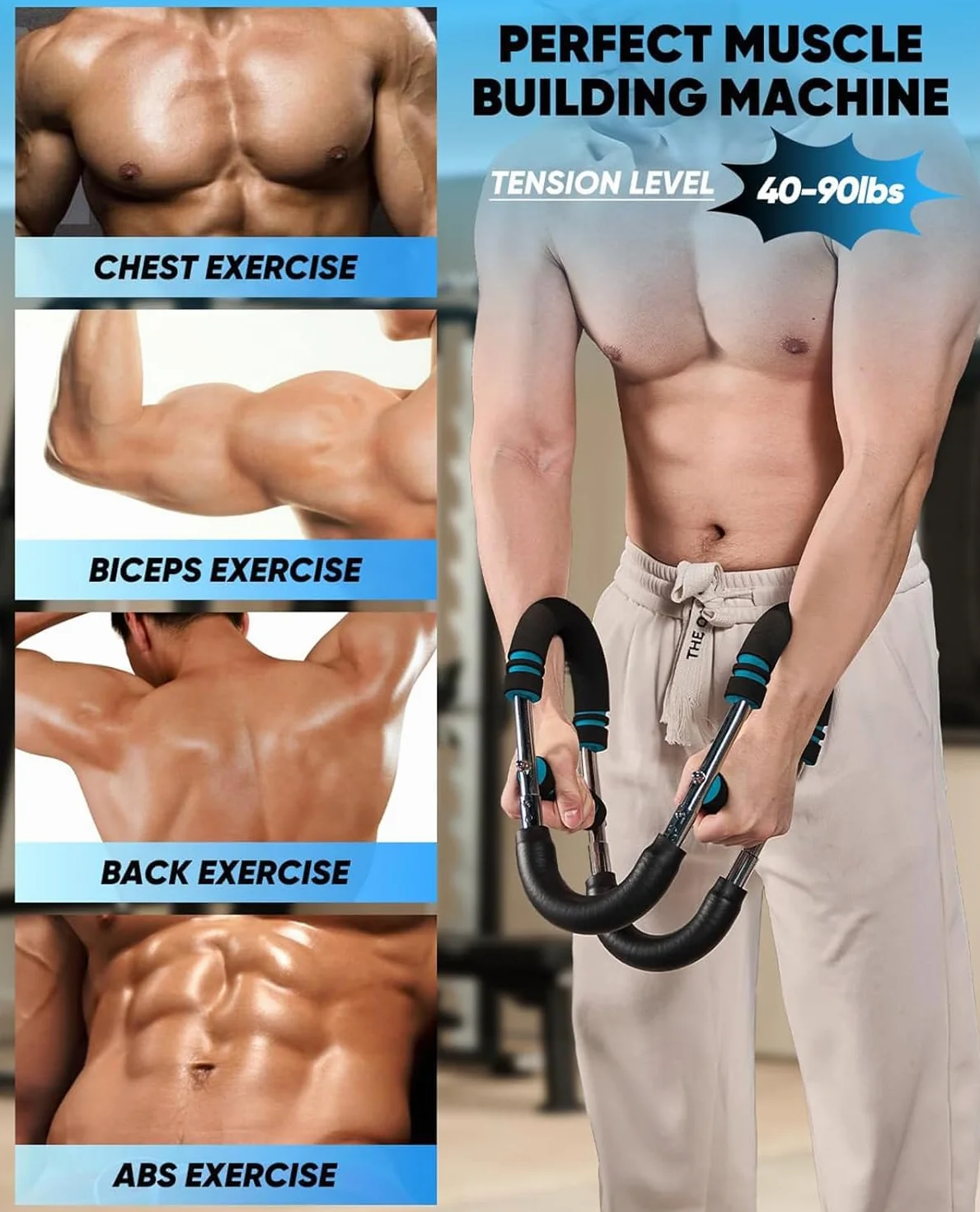 Twister Arm Trainer, 40-100lb Regulowany Sprzęt Do ćwiczeń Klatki Piersiowej, Trener Ramion, Twister Arm Trainer, Przenośny Drążek Power Twister, Odłączana Konstrukcja Fitness Anywhere