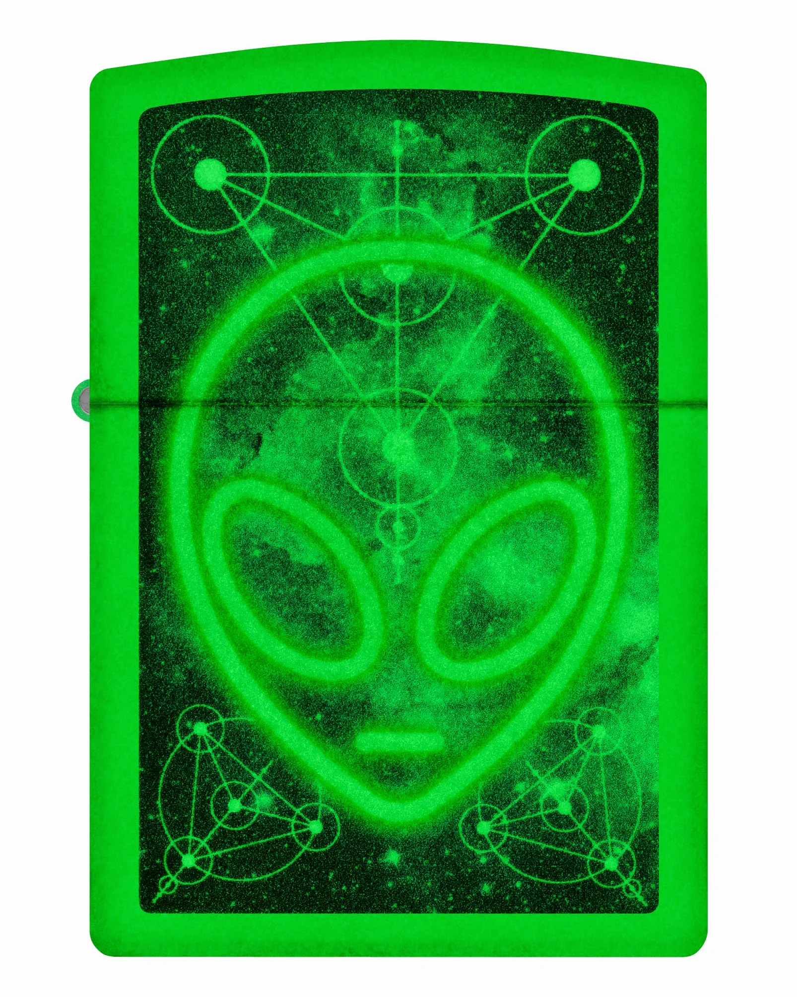 Zippo Alien Zapalniczka Sztormowa, Kolorowy Nadruk, do Napełniania, Wielokrotnego Użytku, Wiatroodporna Konstrukcja, Pudełko na Prezent, Wykonano w USA, Kolor Świecący w Ciemności (Glow-In-The-Dark)