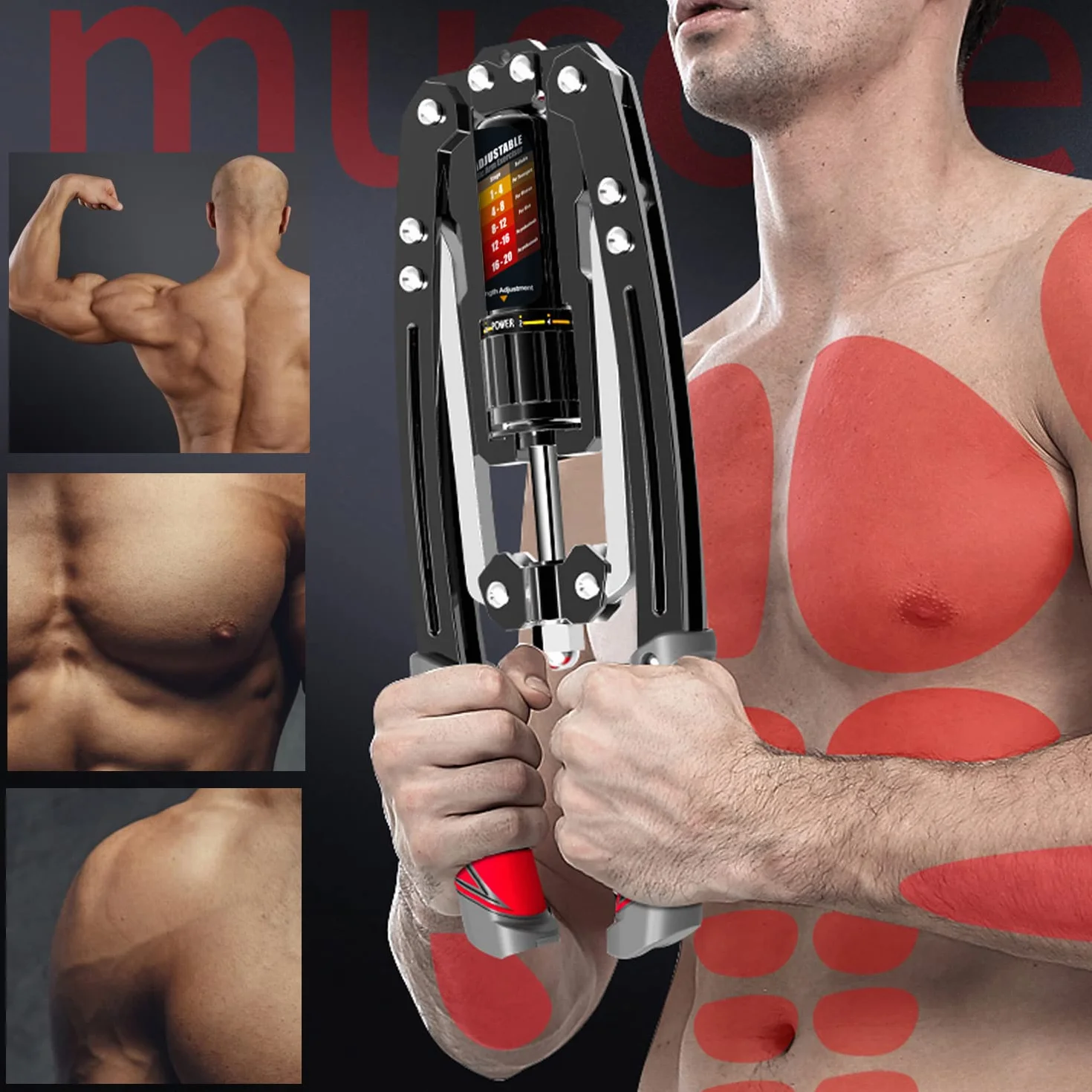 EAST MOUNT Twister Arm Exerciser - Regulowana moc hydrauliczna 10-199.6 kg, domowy ekspander klatki piersiowej, sprzęt fitness do treningu mięśni ramion, wzmocnienie ćwiczeń ramion.