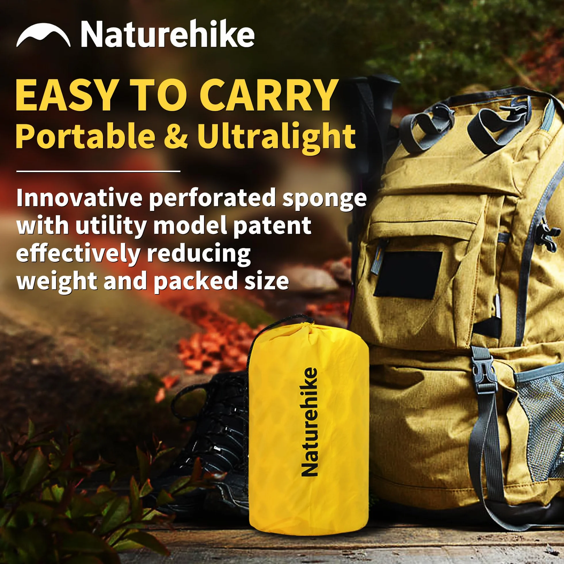 Naturehike Yugu Air Mattress samopompująca się karimata, grubość 3,5 cm, kompaktowy rozmiar po spakowaniu, lekki materac dmuchany na kemping, trekking i do uprawiania sportu