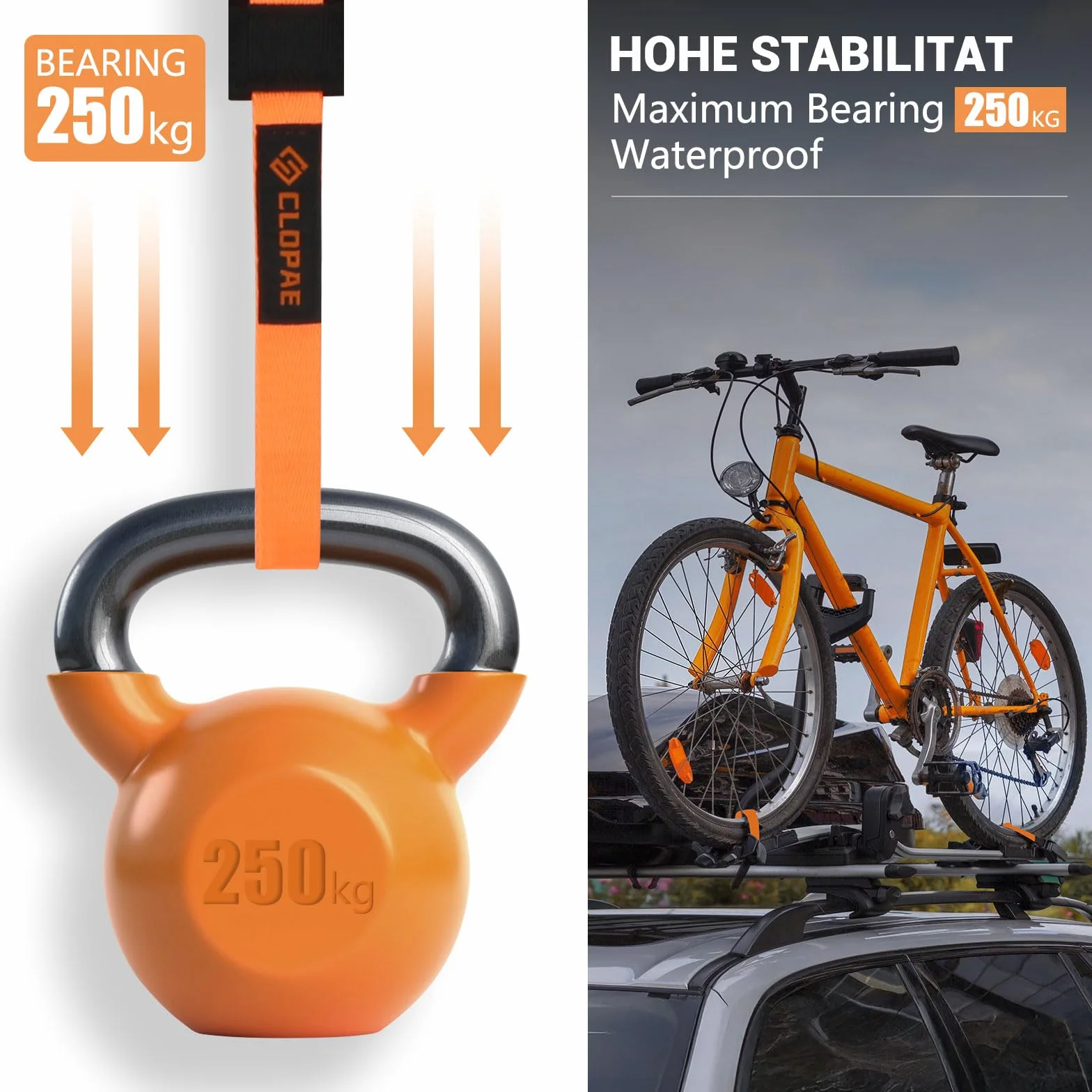 CLOPAE Pasek mocujący z grzechotką, 4 szt., paski do bagażnika rowerowego z blokadą zaciskową, długość 40 cm, szerokość 20 mm, nośność 200 kg, krótkie paski zapadkowe do bagażnika dachowego, roweru