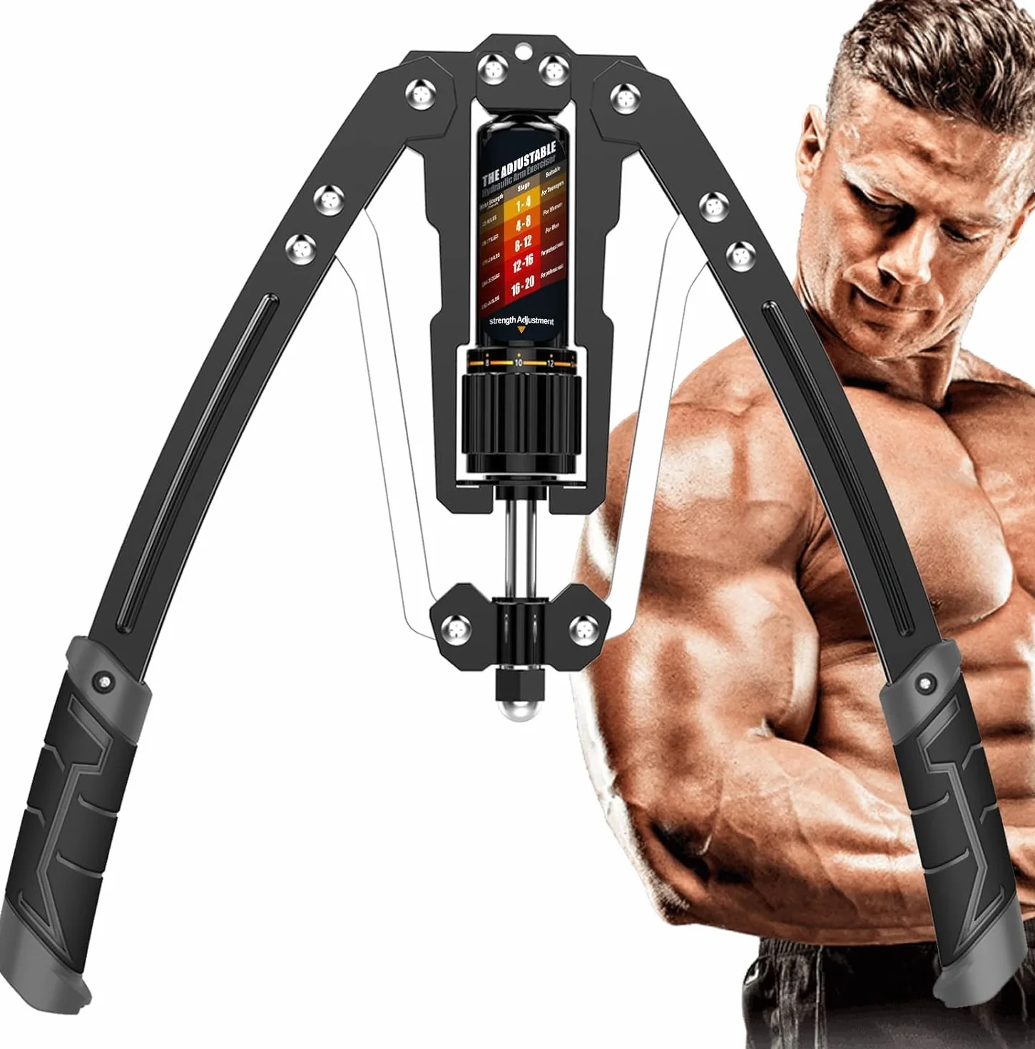 EAST MOUNT Twister Arm Exerciser - Regulowana moc hydrauliczna 10-199.6 kg, domowy ekspander klatki piersiowej, sprzęt fitness do treningu mięśni ramion, wzmocnienie ćwiczeń ramion.