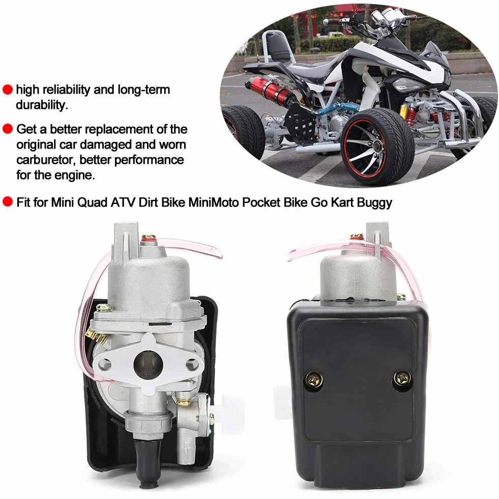 Gaźnik Tbest, gaźnik silnika 47 cm³ 49 cm³ z 2-suwowym plastikowym filtrem powietrza do Mini Quad ATV Dirt Bike Minimoto Pocket Bike Go Kart