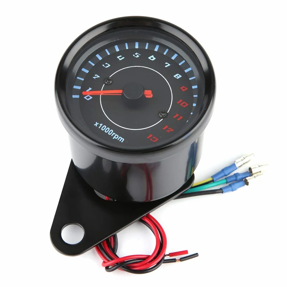 Obrotomierz elektroniczny-obrotomierz KIMISS Obrotomierz motocyklowy, uniwersalny obrotomierz DC 12V Podświetlenie LED Obrotomierz motocyklowy Elektroniczny obrotomierz Elektroniczny miernik