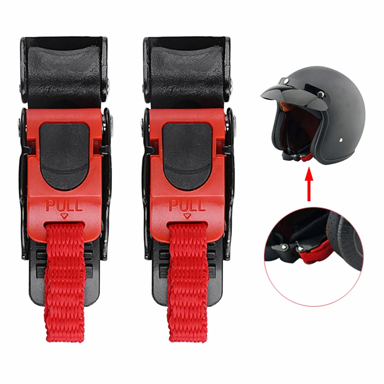 Klamra na kask, klamra do kasku motocyklowego, klips do kasku motocyklowego, aby zachować stabilny i bezpieczny kask podbródkowy podczas jazdy motocyklem lub rowerem-2 szt