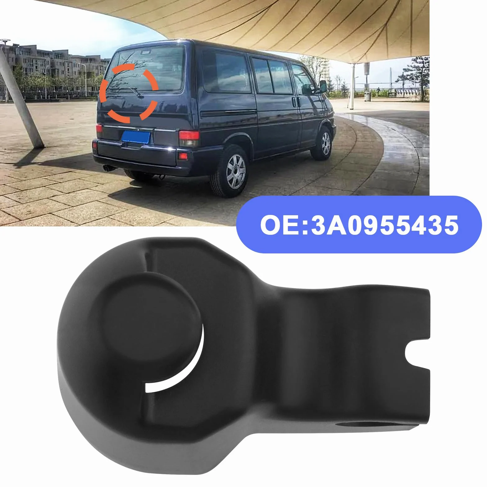 2 sztuki osłona na ramię wycieraczki tylnej szyby samochodowej 3A0955435 Kompatybilne z Transporter T4 części wycieraczki samochodowej z tworzywa sztucznego kolor czarny