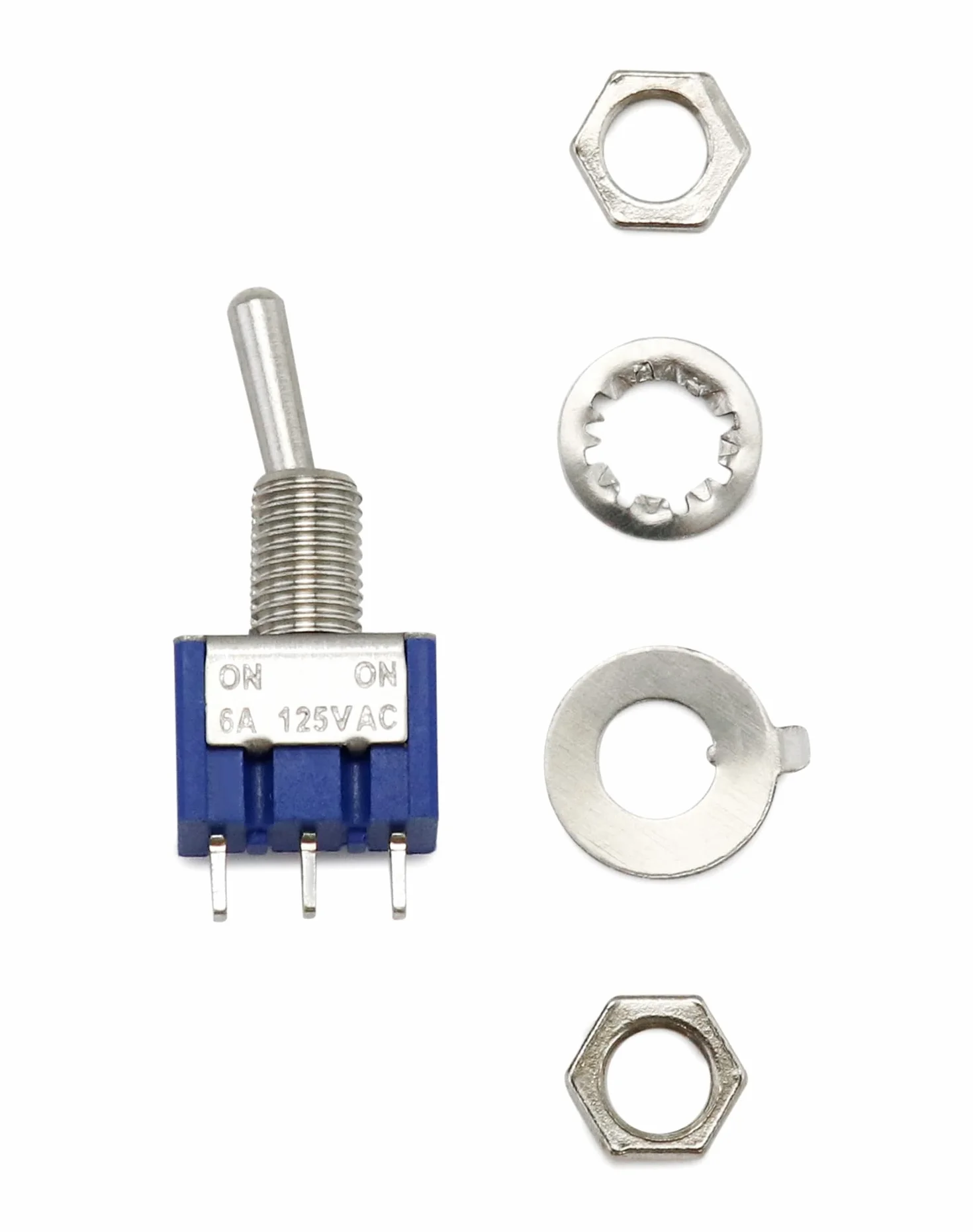 QWORK Mini przełącznik dwupozycyjny SPST AC 125V 6A ON-ON 3 piny
