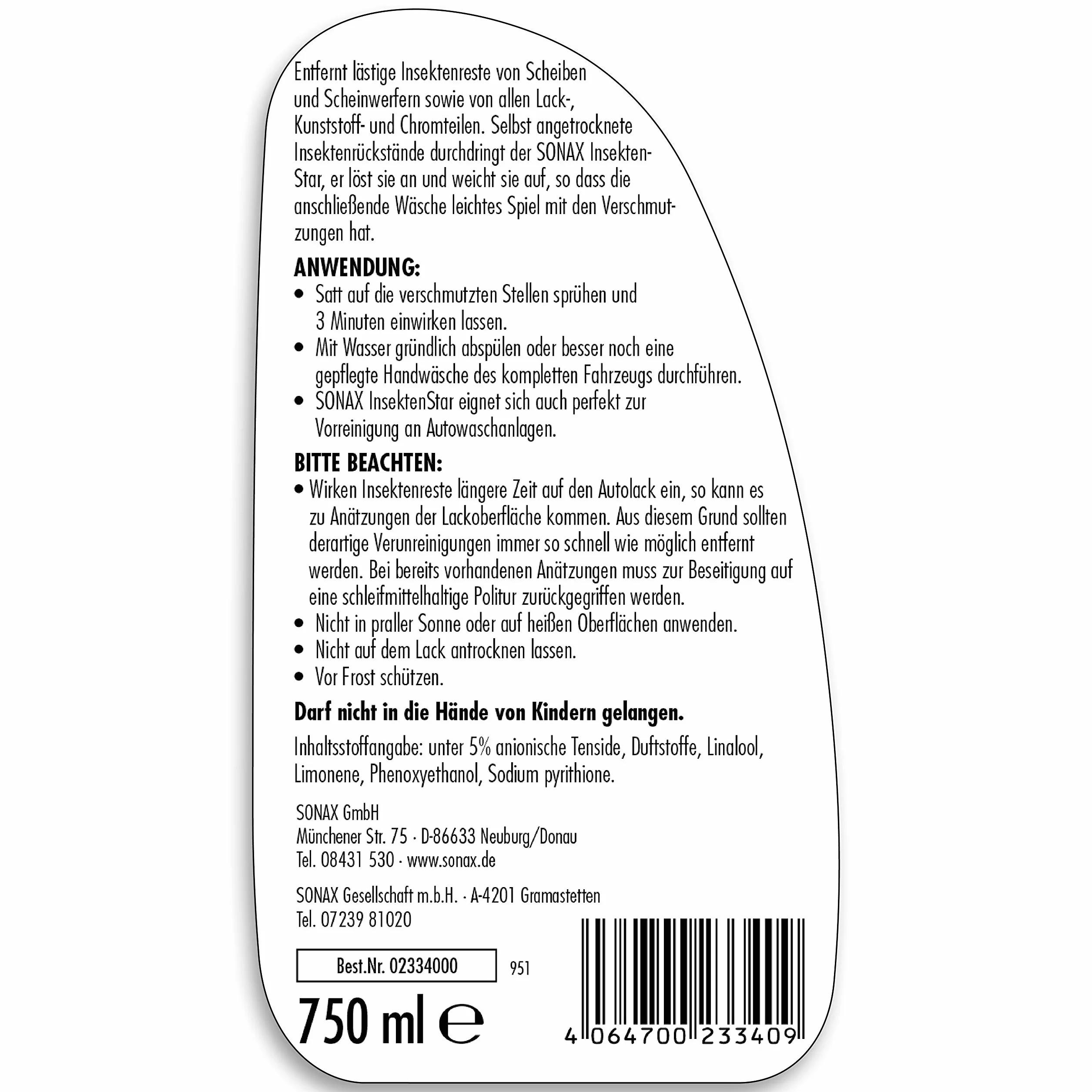 Sonax 233400 Środek Czyszczący, Zielony, 750 ml