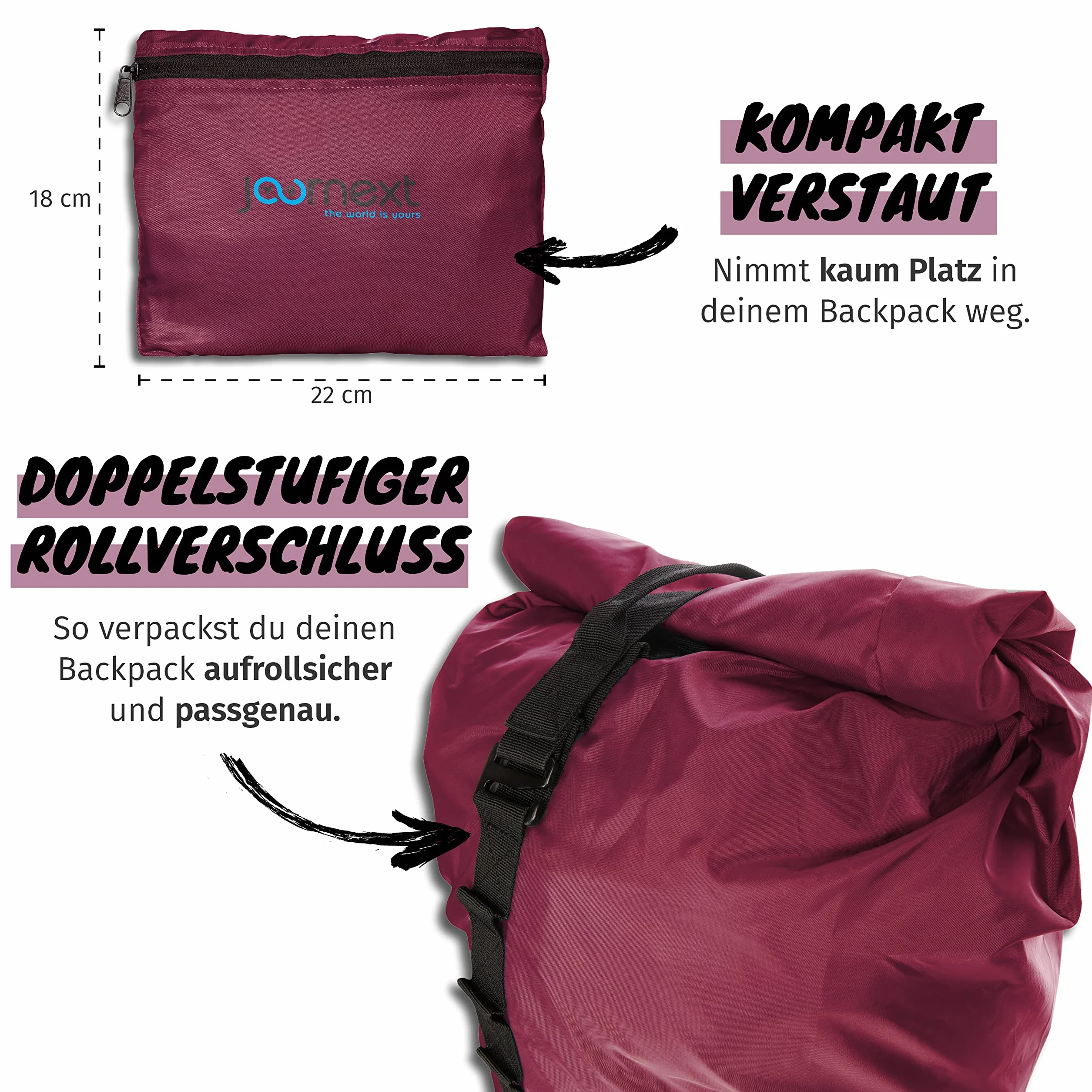 Journext Plecak 2 w 1 Pokrowiec ochronny i ochrona przed deszczem/Flight Cover plecak/plecak Pokrowiec na samolot, pociąg i autobus/torba na lot/plecak ochronny/plecak ochronny
