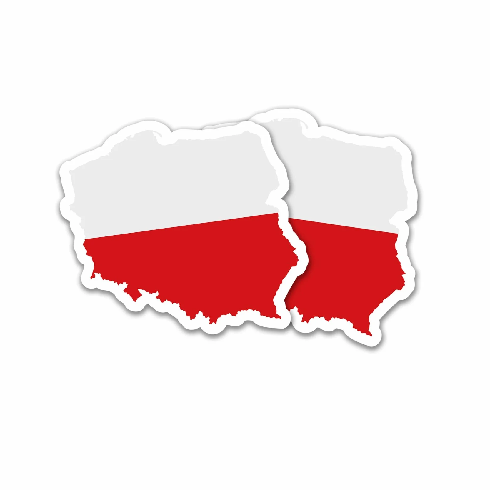 Finest Folia Zestaw 2 naklejek z motywem kraju, sylwetki, flagi, naklejki na samochód, rower, motocykl, model niebieski, samoprzylepne, odporne na warunki atmosferyczne, R215 (08 Polska)