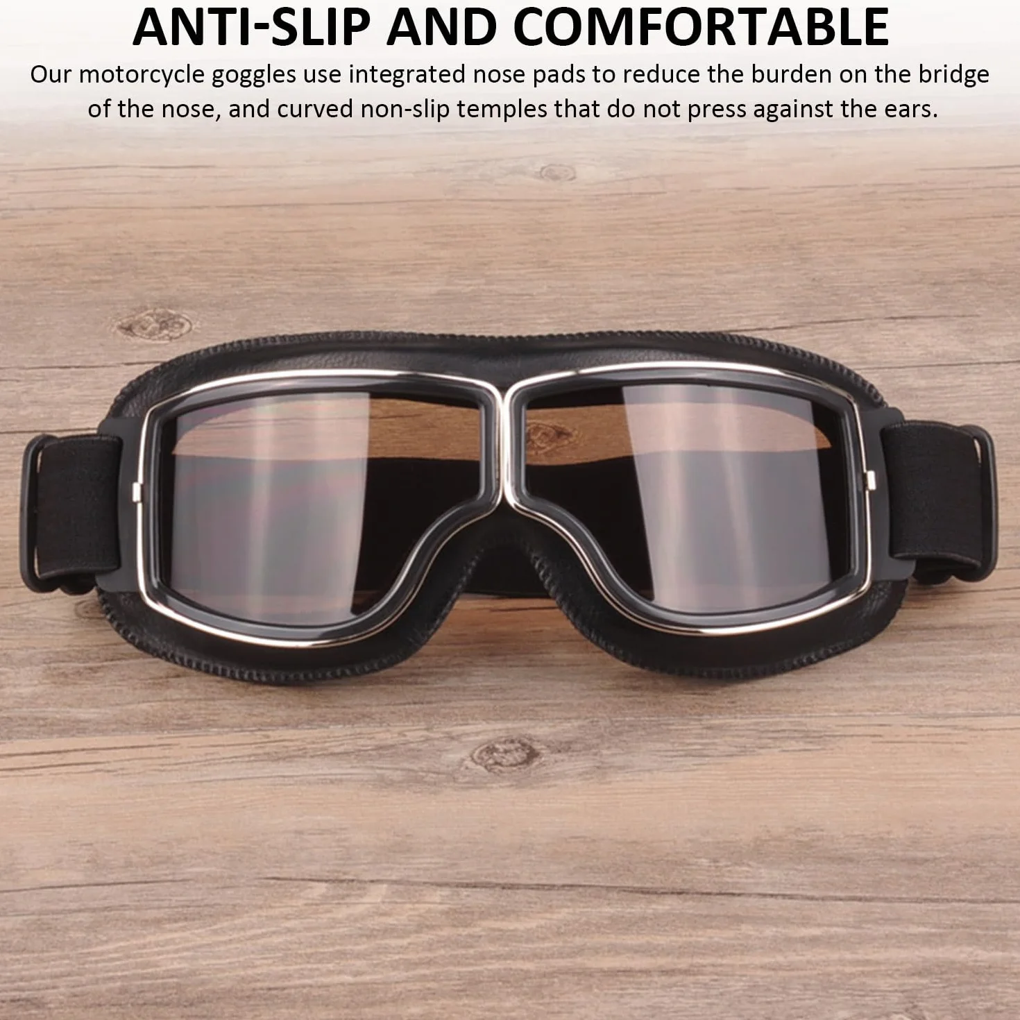 1 sztuka okulary motocyklowe, okulary motocyklowe, okulary pilotów, okulary motocyklowe retro, wiatroszczelne okulary ochronne, akcesoria do okularów motocyklowych (brązowe)