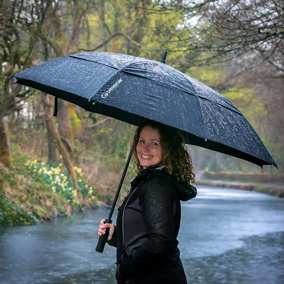 Lifeventure 152 cm automatycznie otwierany parasol golfowy bardzo duży z wytrzymałym baldachimem Ripstop wentylowany wiatroszczelny wodoodporny parasol