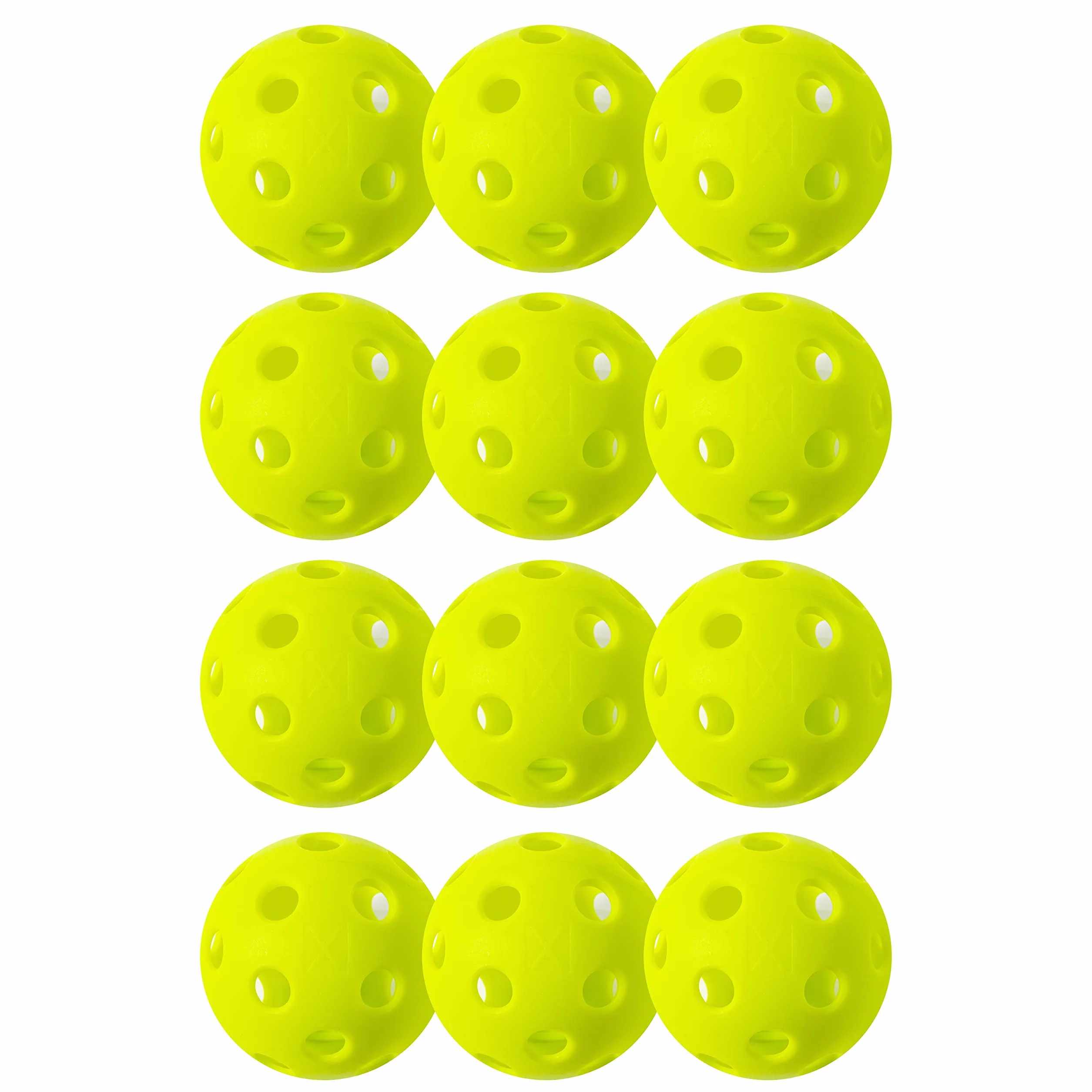 Franklin Sports X-26 - Zestaw 12 piłek do pickleballa do pickleballa - zatwierdzone amerykańskie piłki do pickleballa (USAPA) - 12 sztuk w środku - Limonkowa zieleń
