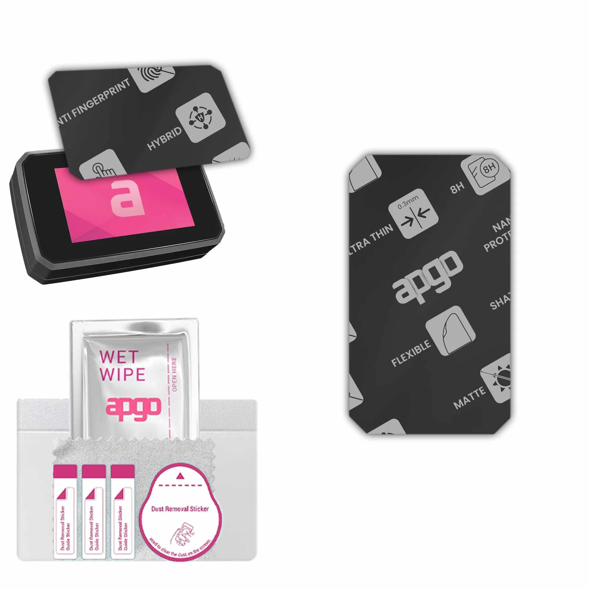 apgo MATTE Hybrid Glass Screen Protector Honda CB125R 2024, szkło hybrydowe matowe