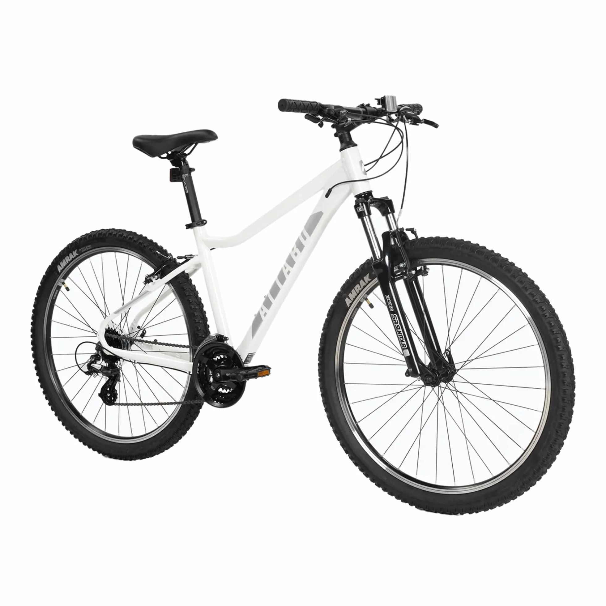 ATTABO Dasmki Rower ALPE 1.0 z Aluminiową Ramą 17" Ergonomiczan Kierownica Hamulce typu V-Brake Biały Rower Górski z kołami 27.5" z Akcesoriami Regulowane Siodełko 21-biegowa Przerzutka
