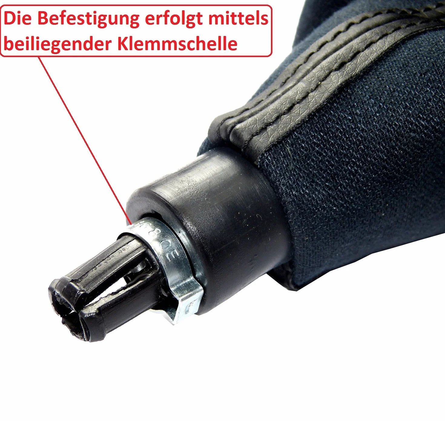 L&P A257-5 mieszek zmiany biegów, czarny szew, czerwona gałka zmiany biegów, 5 biegów, kompatybilna z VW Passat 3B 3BG B5 2000-2005, kompletny zestaw 12 mm, gałka Plug Play, część zamienna do 3B071113