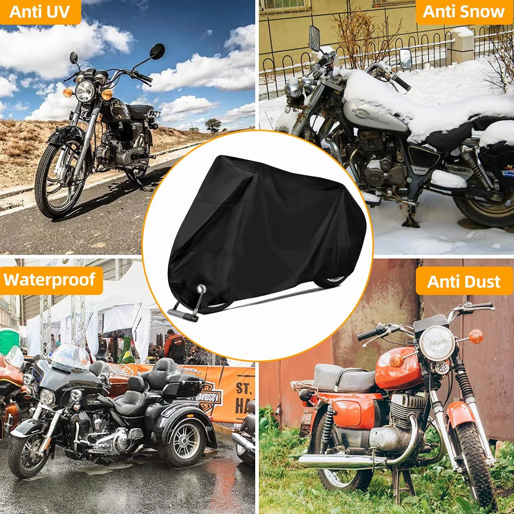 Plandeka na motocykl -XXL 245x105x125cm