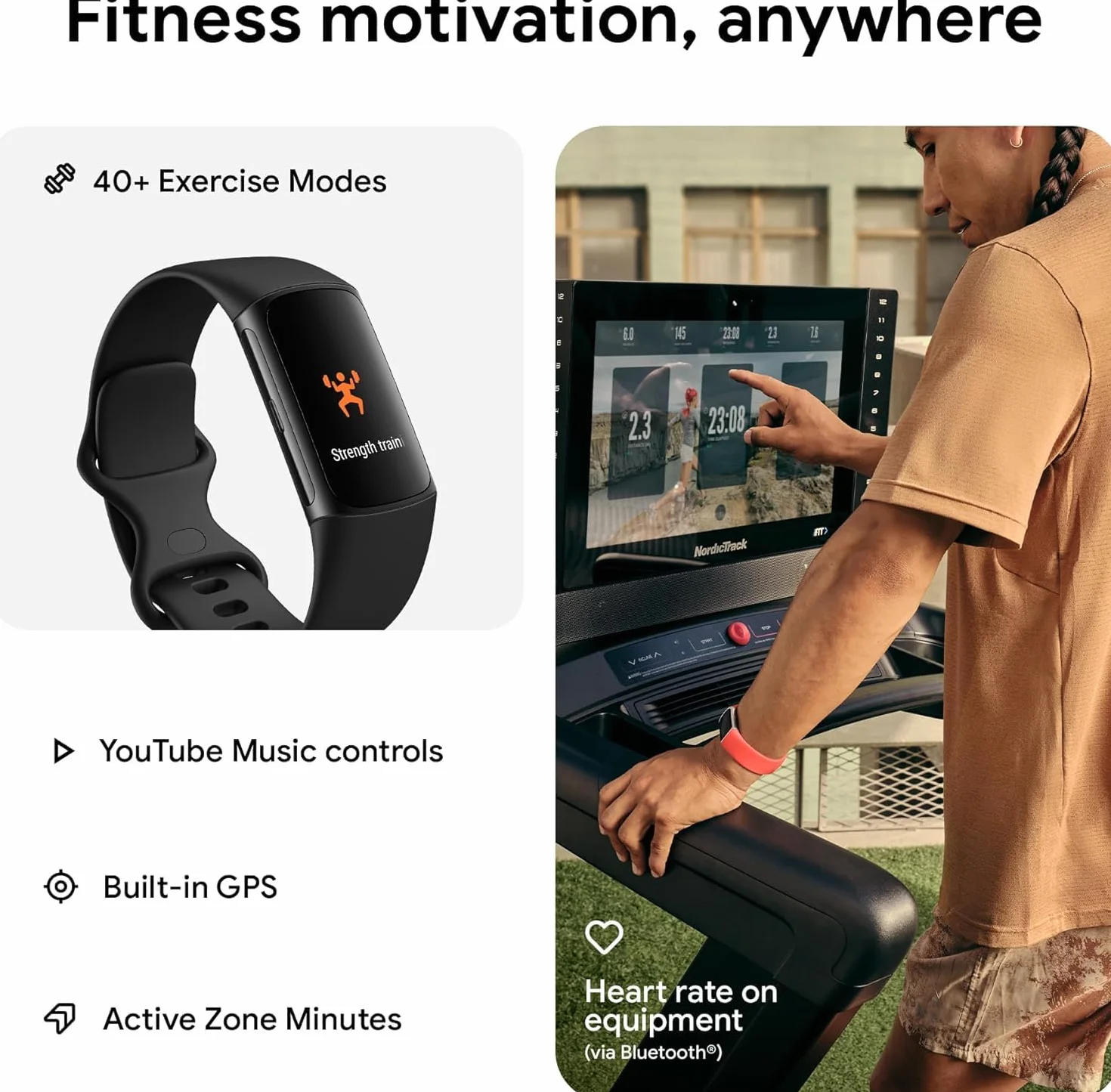 Fitbit Charge 6 Amoled Wristband Activity Tracker Black, W129024070 (Activity Tracker Black)