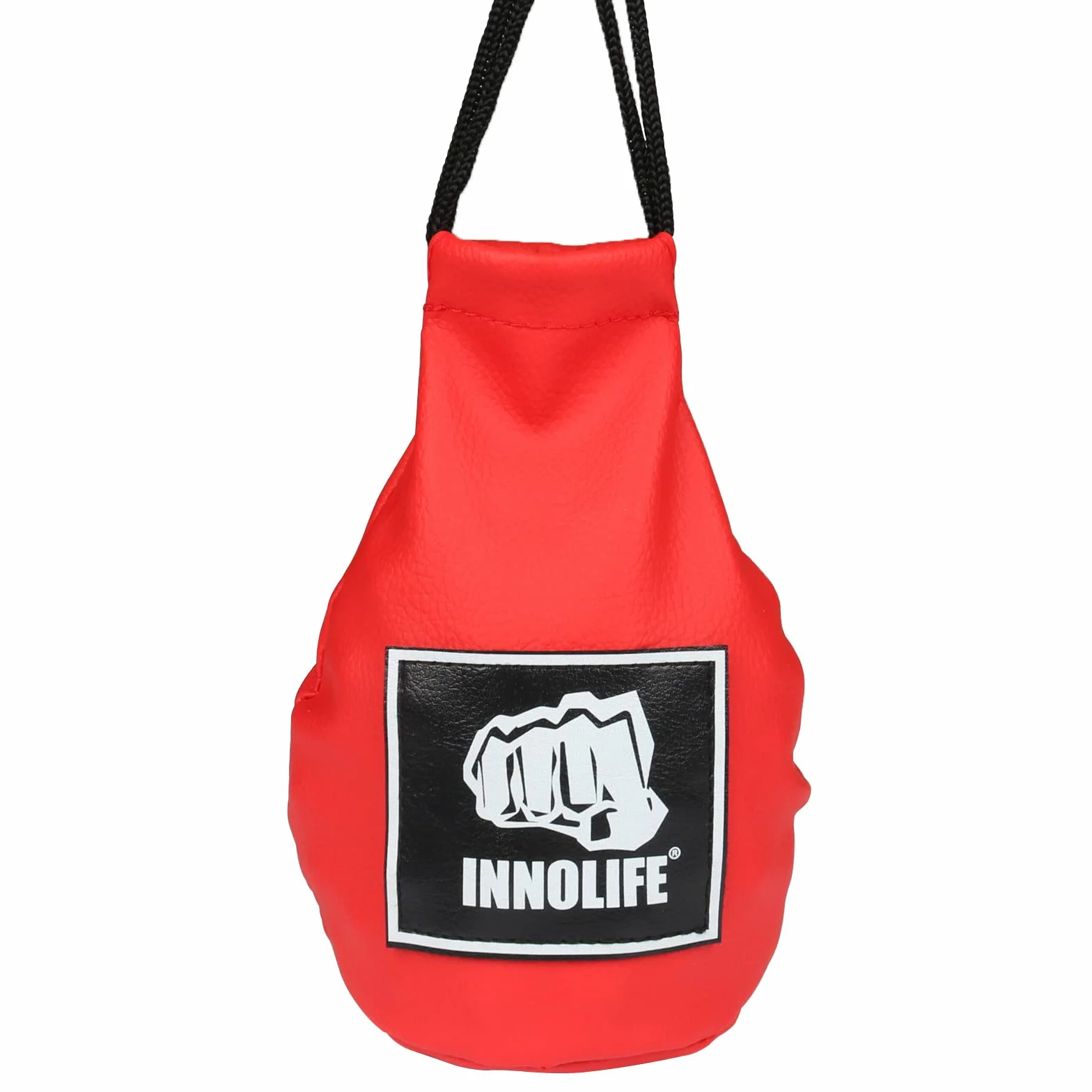 INNOLIFE Worek bokserski slip bag, skórzana piłka do treningu refleksu, boksu, kickboxingu, MMA i treningu uników, czerwony (wypełnienie wchodzi w zakres dostawy)