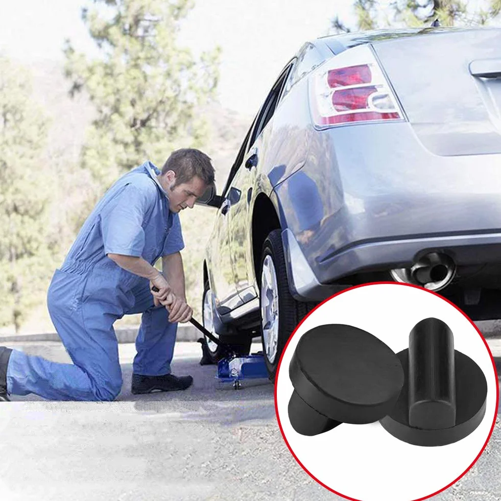 YIXISI 2 Sztuk Uniwersalna PodkłAdka Gumowa Jack, Uniwersalny Adapter PodkłAdki PodłOgowej, Spawany Uchwyt Boczny Ramy Szyny Ochronnej KrążEk/PodkłAdka, Kompatybilny z Audi TT RS R8 A6 A7