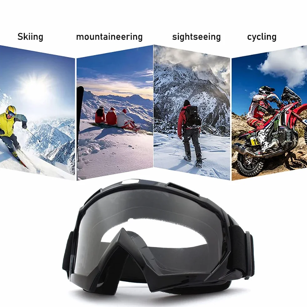 Motocykl ATV gogle motocrossowe ochrona UV okulary jeździeckie wiatroszczelne pyłoszczelne gogle narciarskie dla mężczyzn kobiet młodzieży dzieci