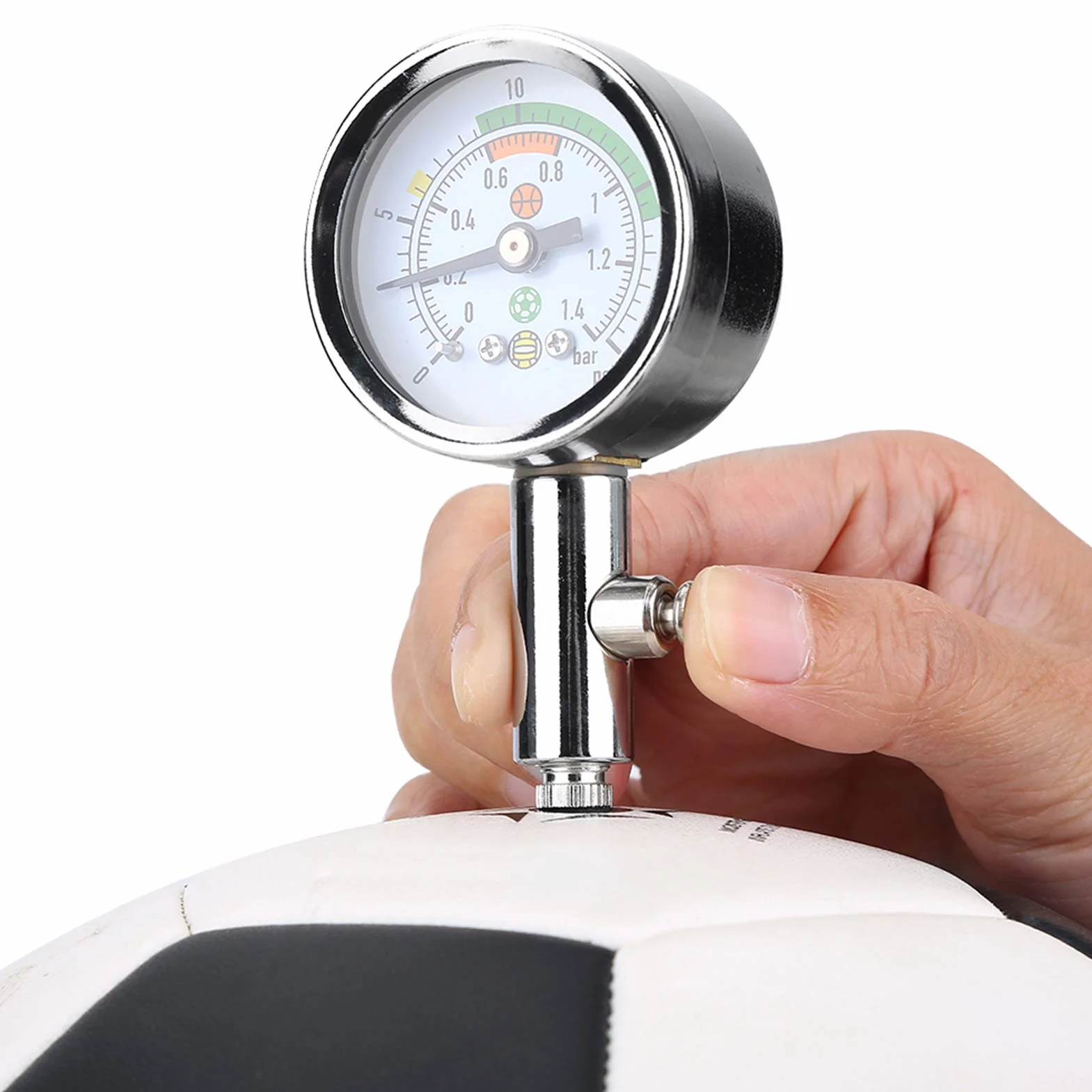 Ejoyous Mini Miernik Ciśnienia Powietrza, Manometr Noża Ciśnieniowego do Koszykówki Siatkówki Piłkarskiej z Precyzyjnym Pomiarem 0-1.4 BAR 0-20 PSI Portable Akcesoria Sportowe