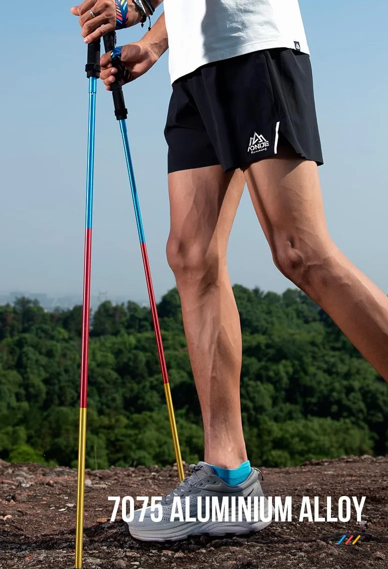 Składane kijki trekkingowe, lekkie kijki trekkingowe z aluminium, regulowane 110/120 cm, ultralekkie, do kijów do biegania